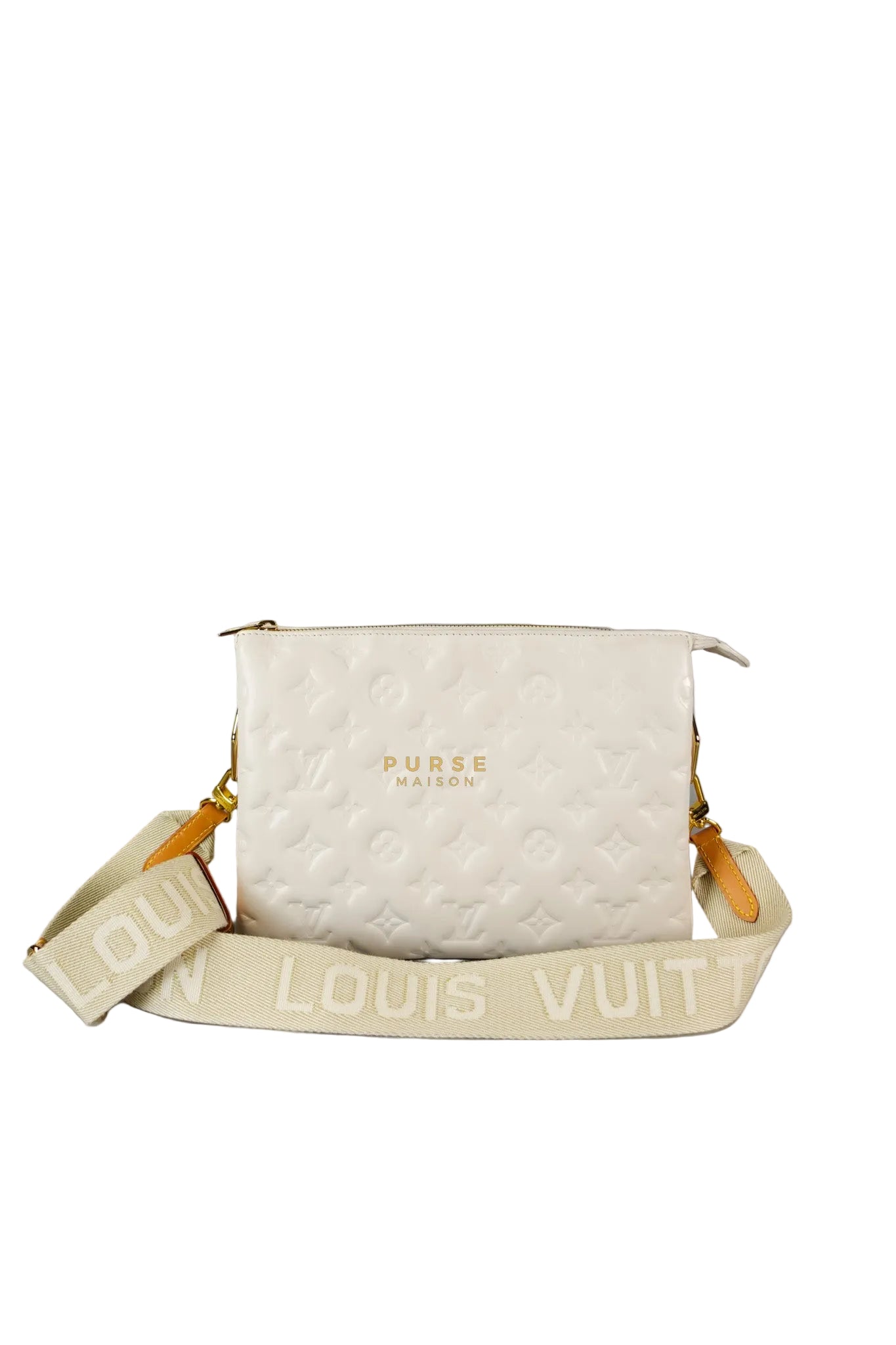 Gold Monogram Lamb Leather Pochette Coussin | Purse Maison Luxury Bags Shop