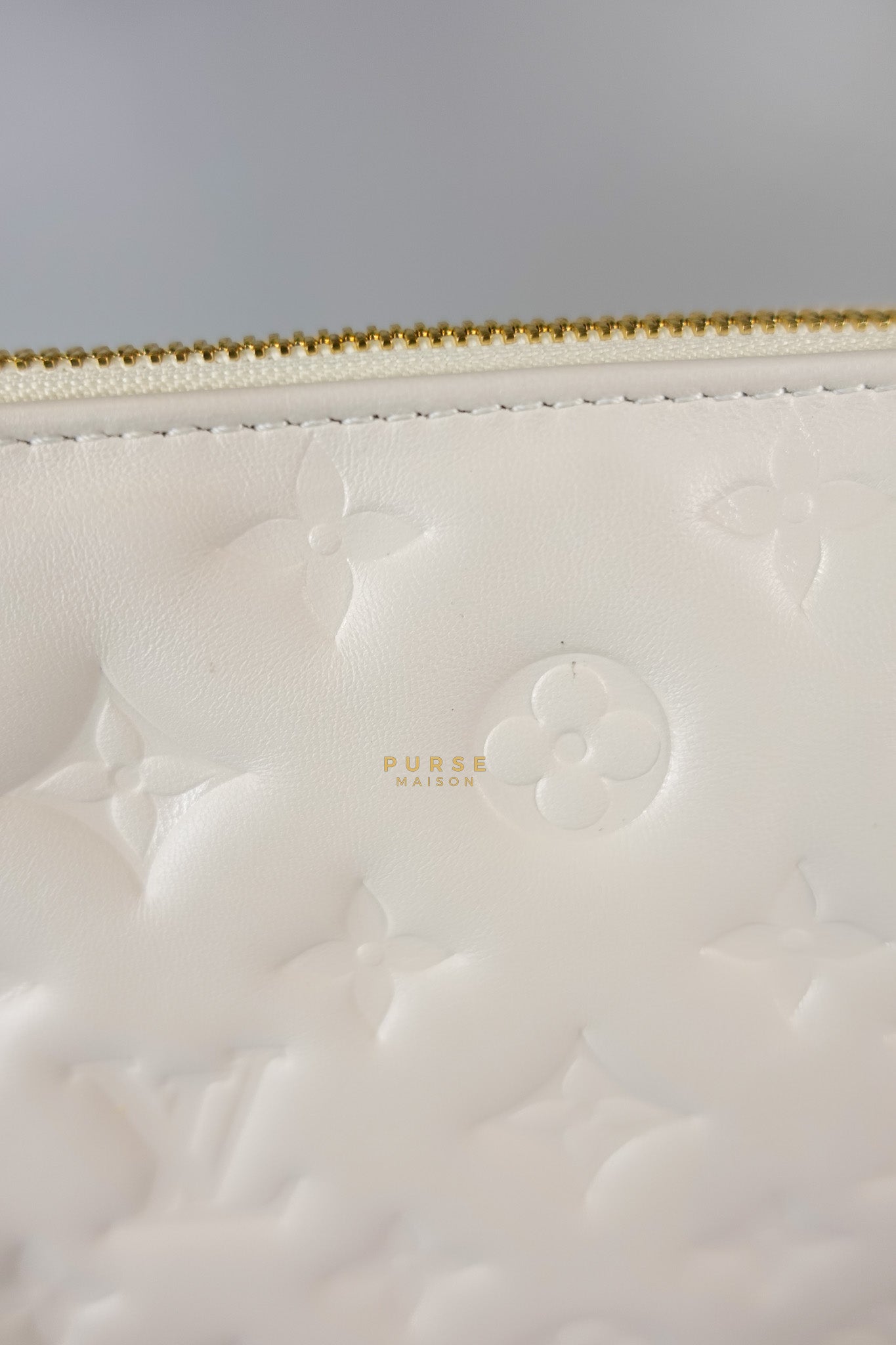 Gold Monogram Lamb Leather Pochette Coussin | Purse Maison Luxury Bags Shop
