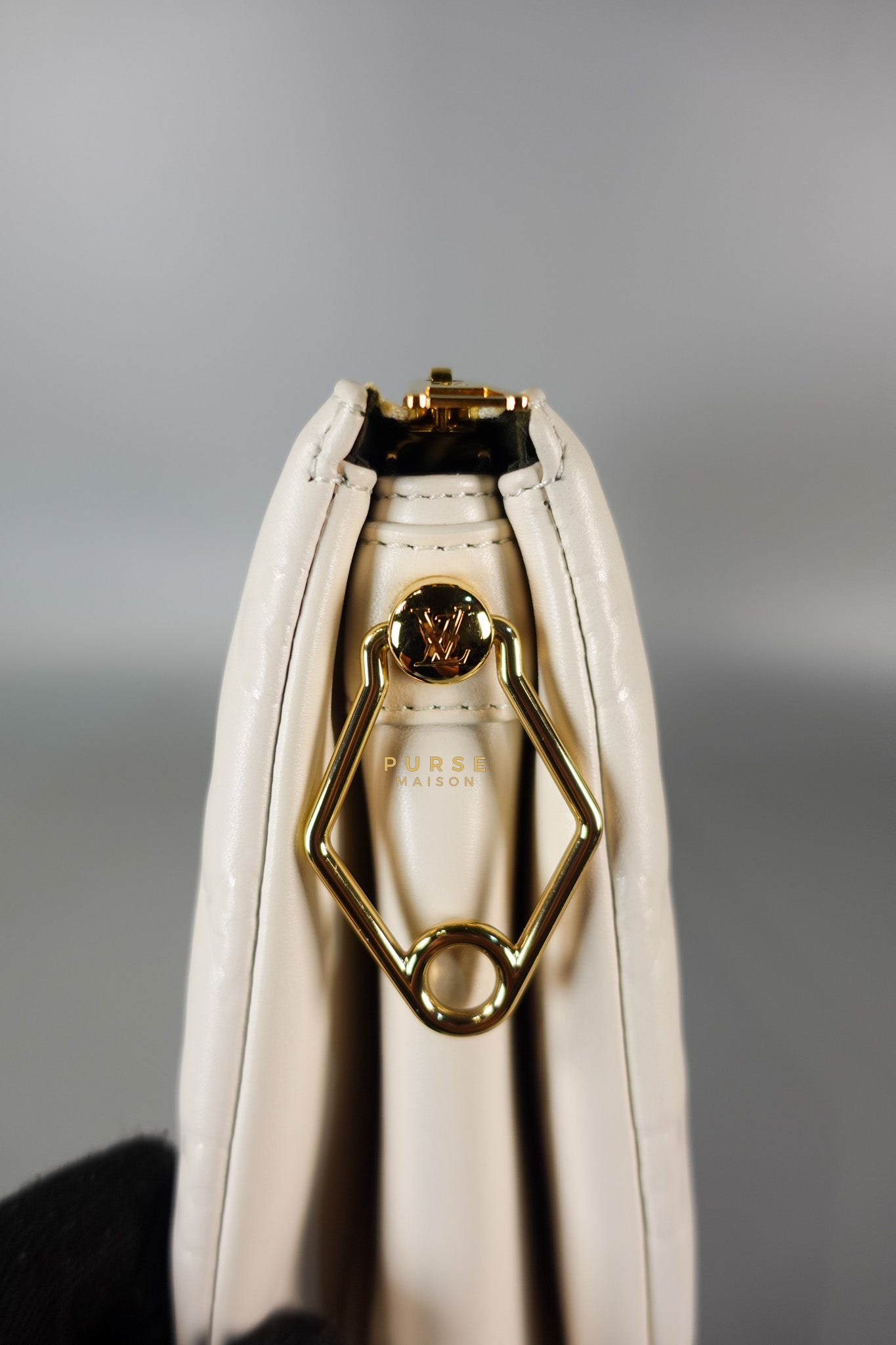 Gold Monogram Lamb Leather Pochette Coussin | Purse Maison Luxury Bags Shop