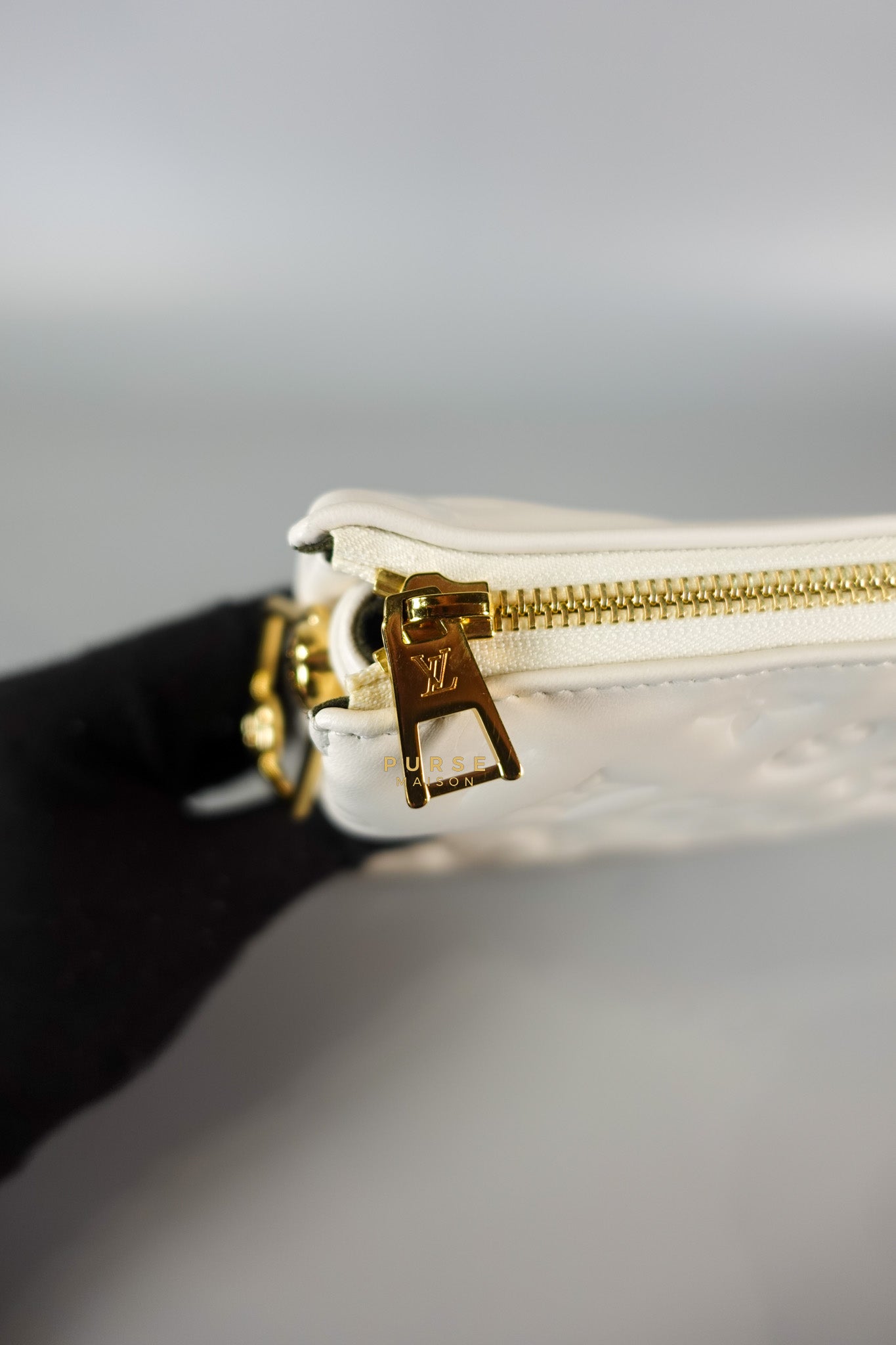 Gold Monogram Lamb Leather Pochette Coussin | Purse Maison Luxury Bags Shop