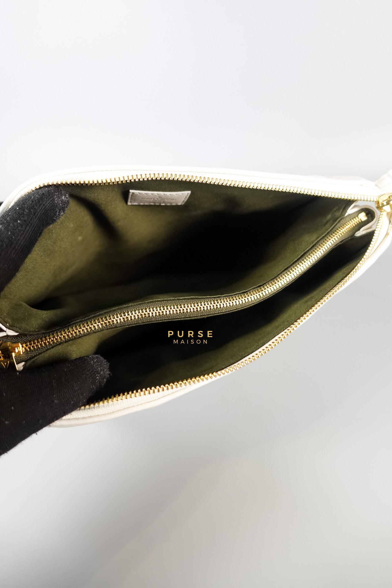 Gold Monogram Lamb Leather Pochette Coussin | Purse Maison Luxury Bags Shop