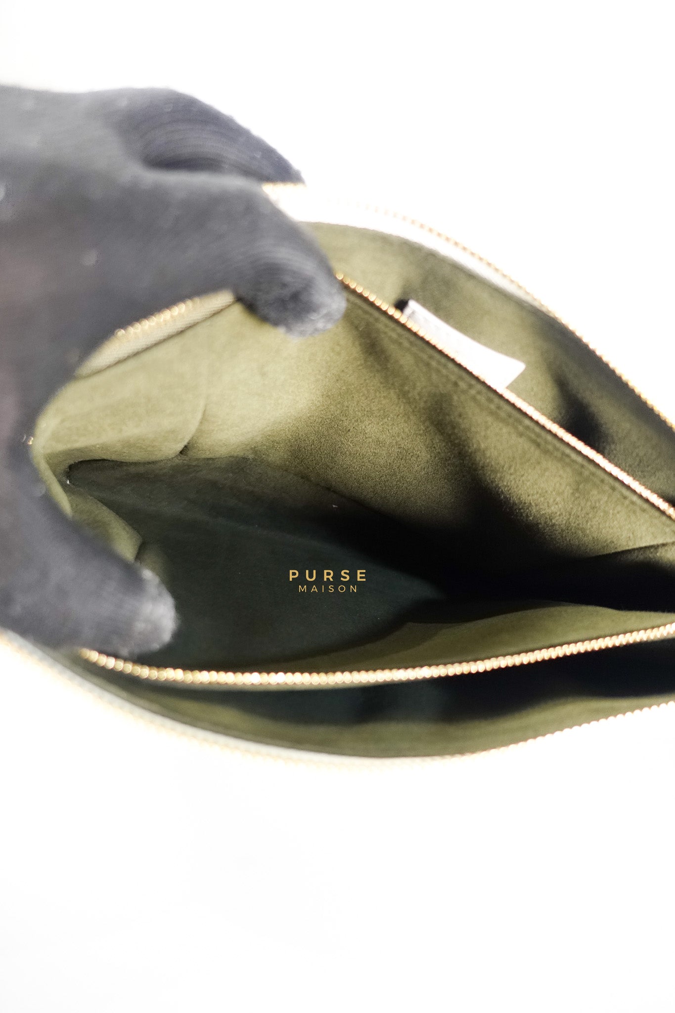 Gold Monogram Lamb Leather Pochette Coussin | Purse Maison Luxury Bags Shop