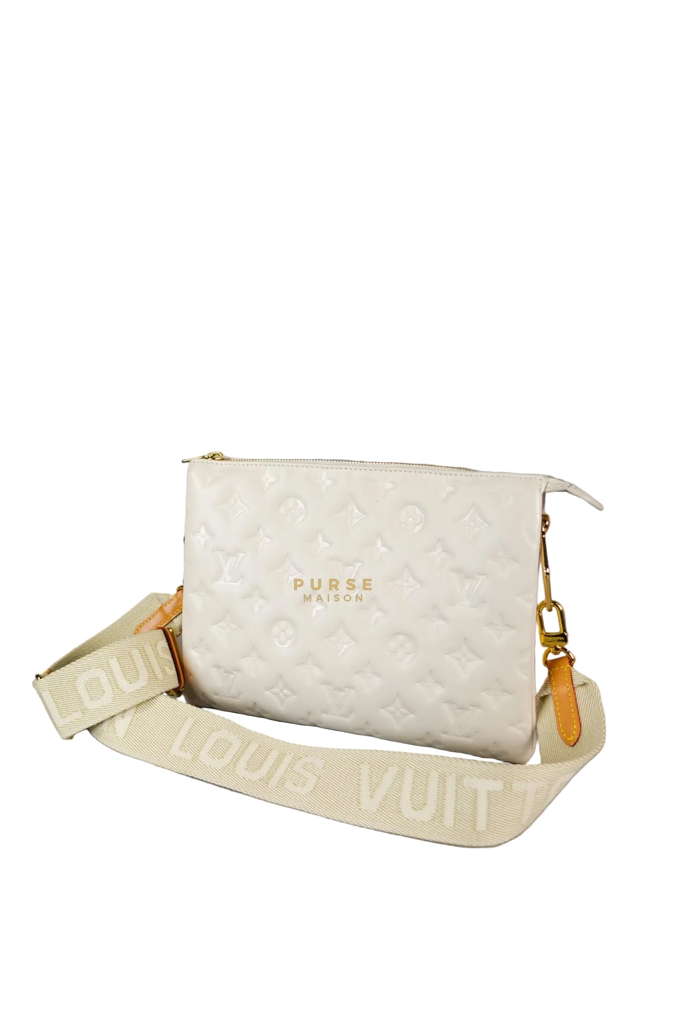 Gold Monogram Lamb Leather Pochette Coussin | Purse Maison Luxury Bags Shop