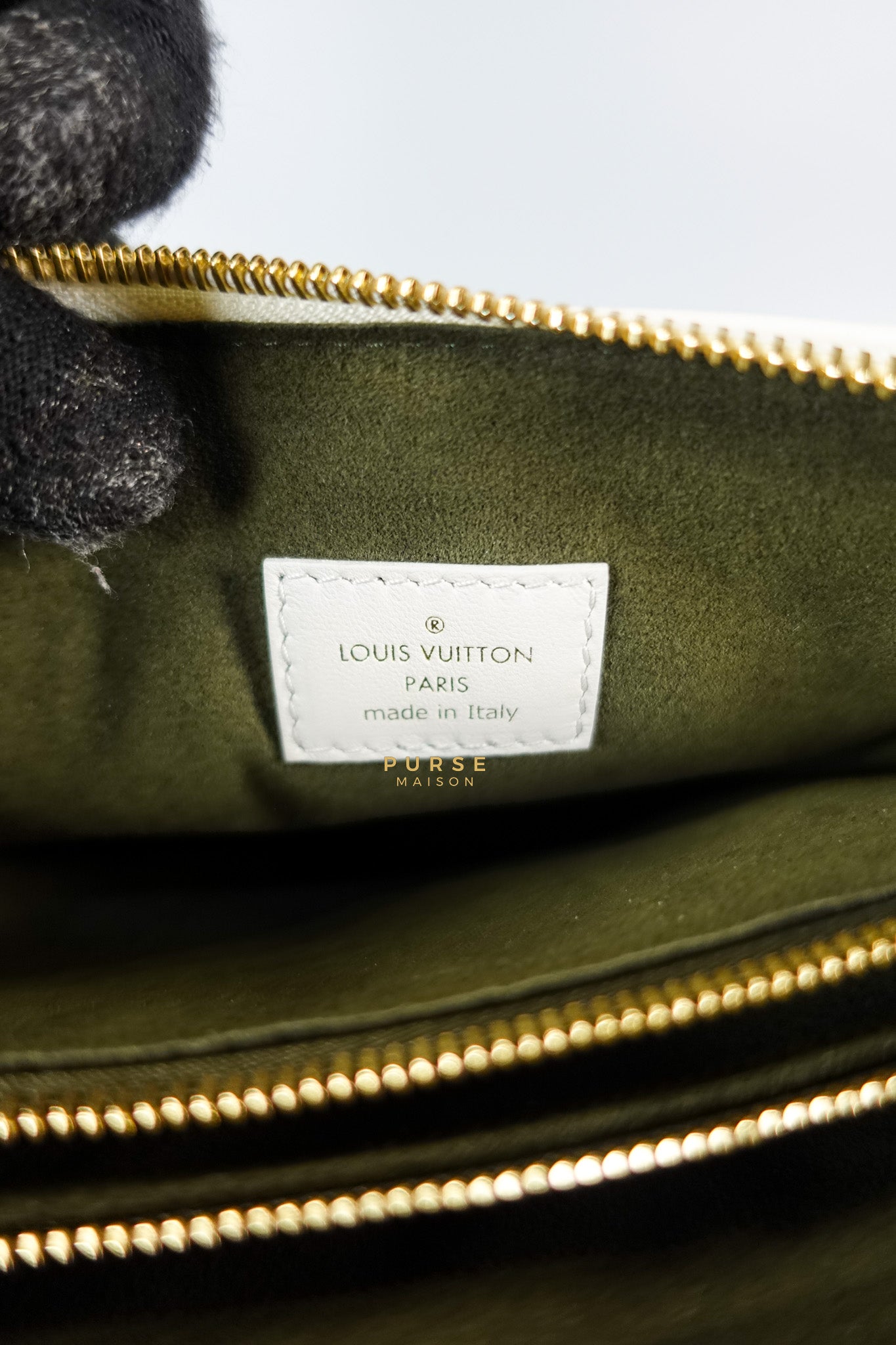Gold Monogram Lamb Leather Pochette Coussin | Purse Maison Luxury Bags Shop