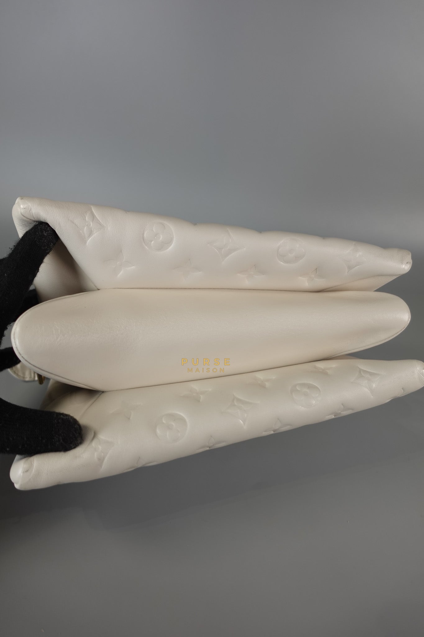 Gold Monogram Lamb Leather Pochette Coussin | Purse Maison Luxury Bags Shop