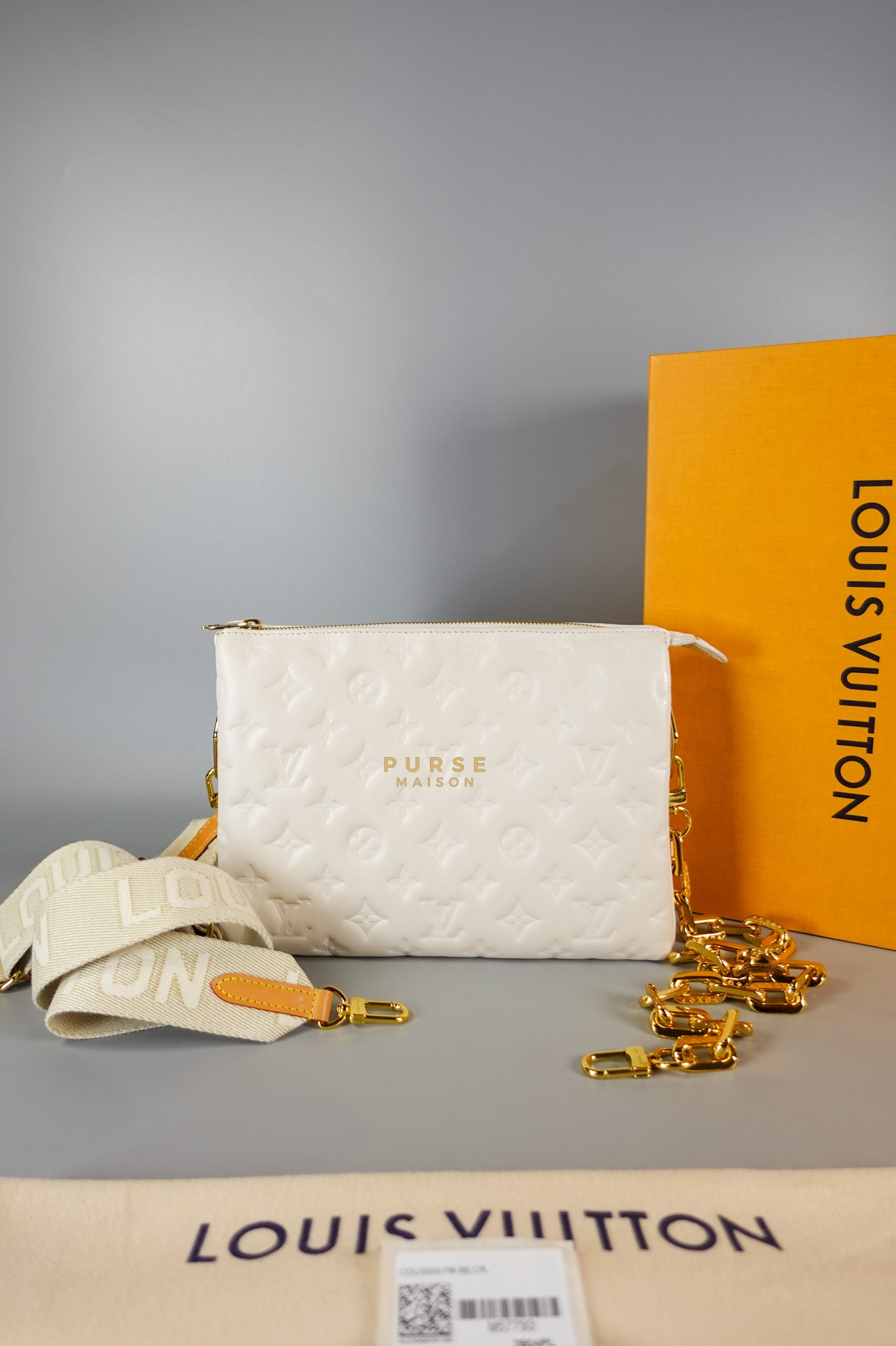 Gold Monogram Lamb Leather Pochette Coussin | Purse Maison Luxury Bags Shop
