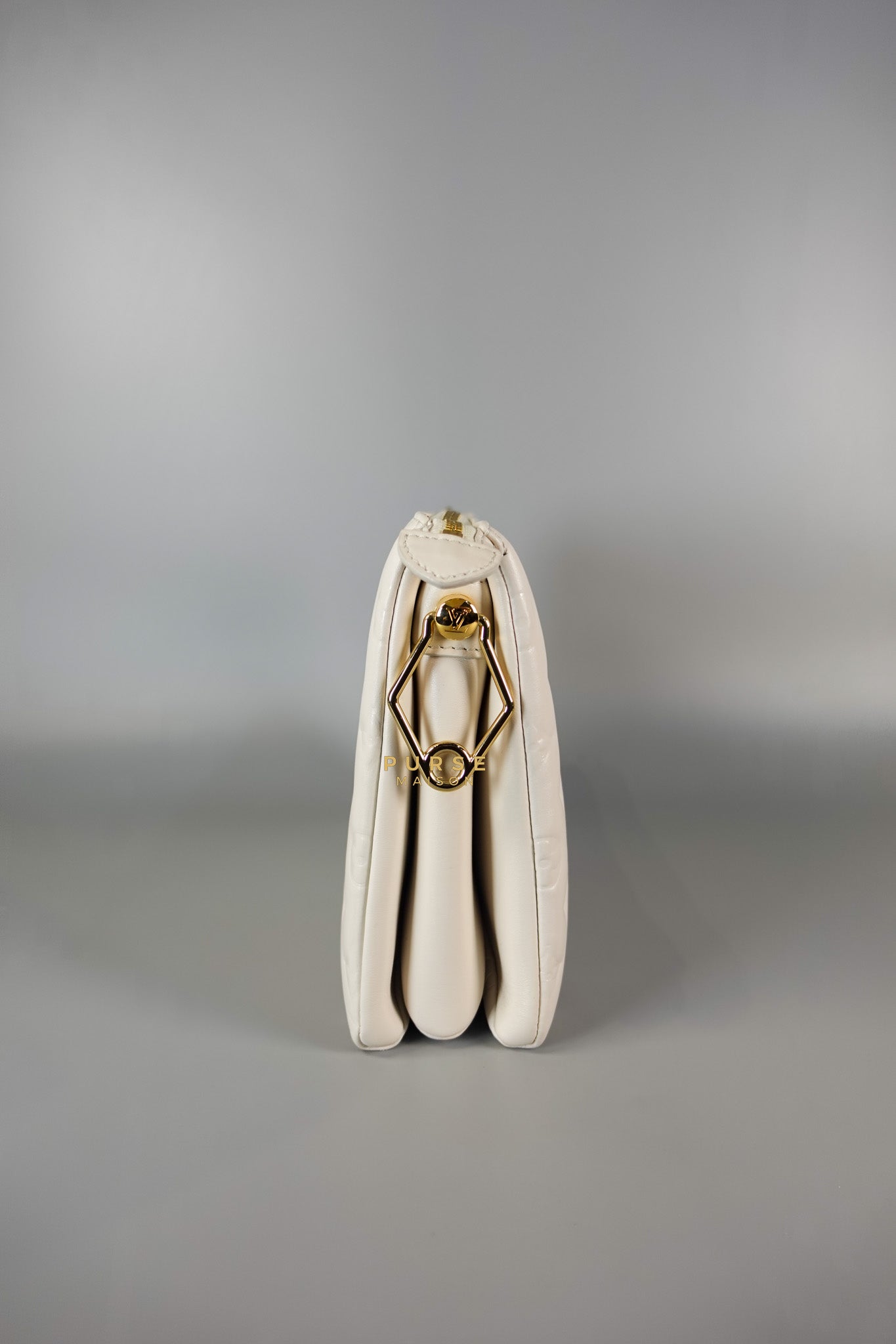 Gold Monogram Lamb Leather Pochette Coussin | Purse Maison Luxury Bags Shop