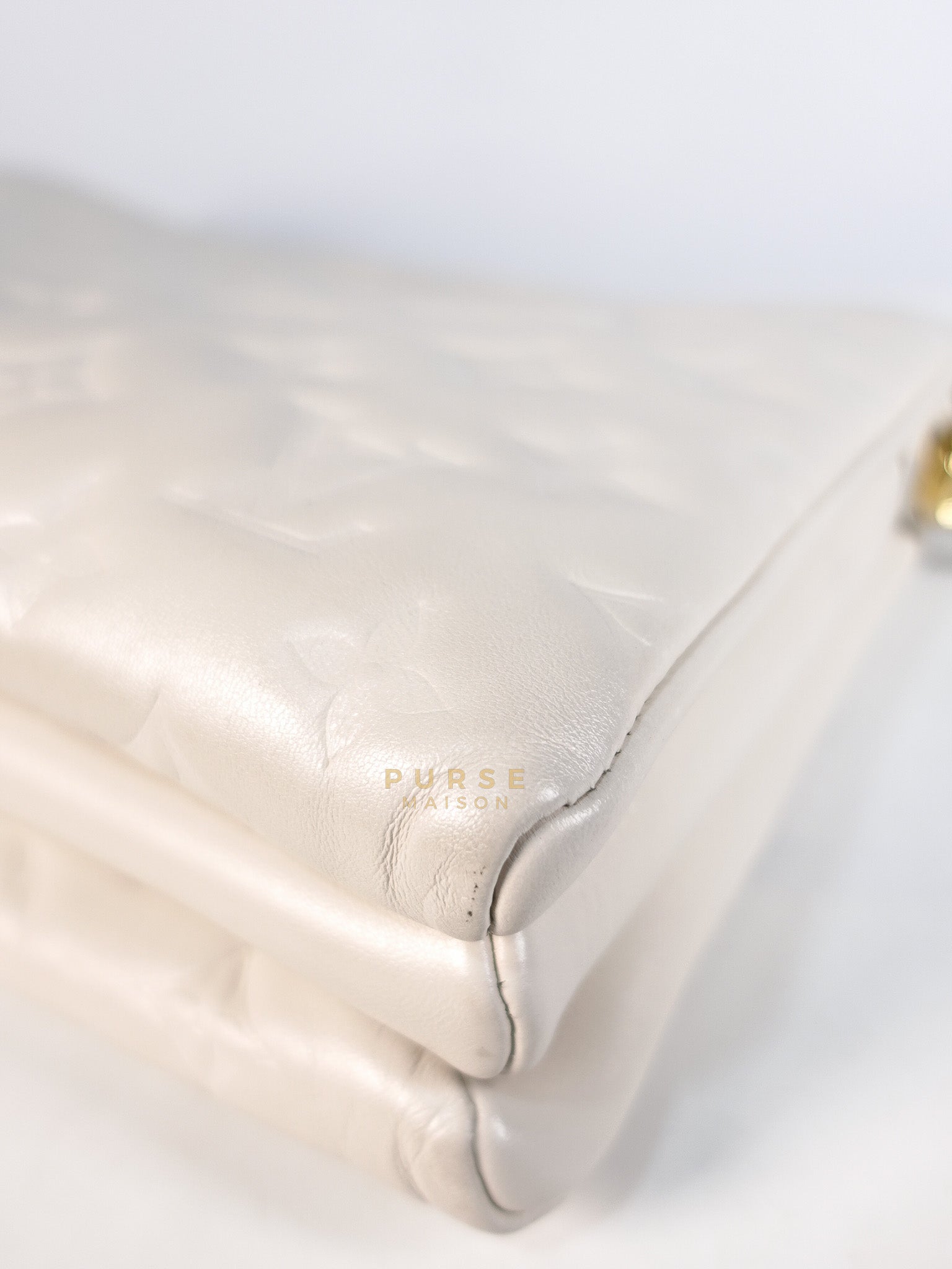 Coussin PM Bag in White Monogram Lambskin Leather (Date Code: PL1201) | Purse Maison Luxury Bags Shop