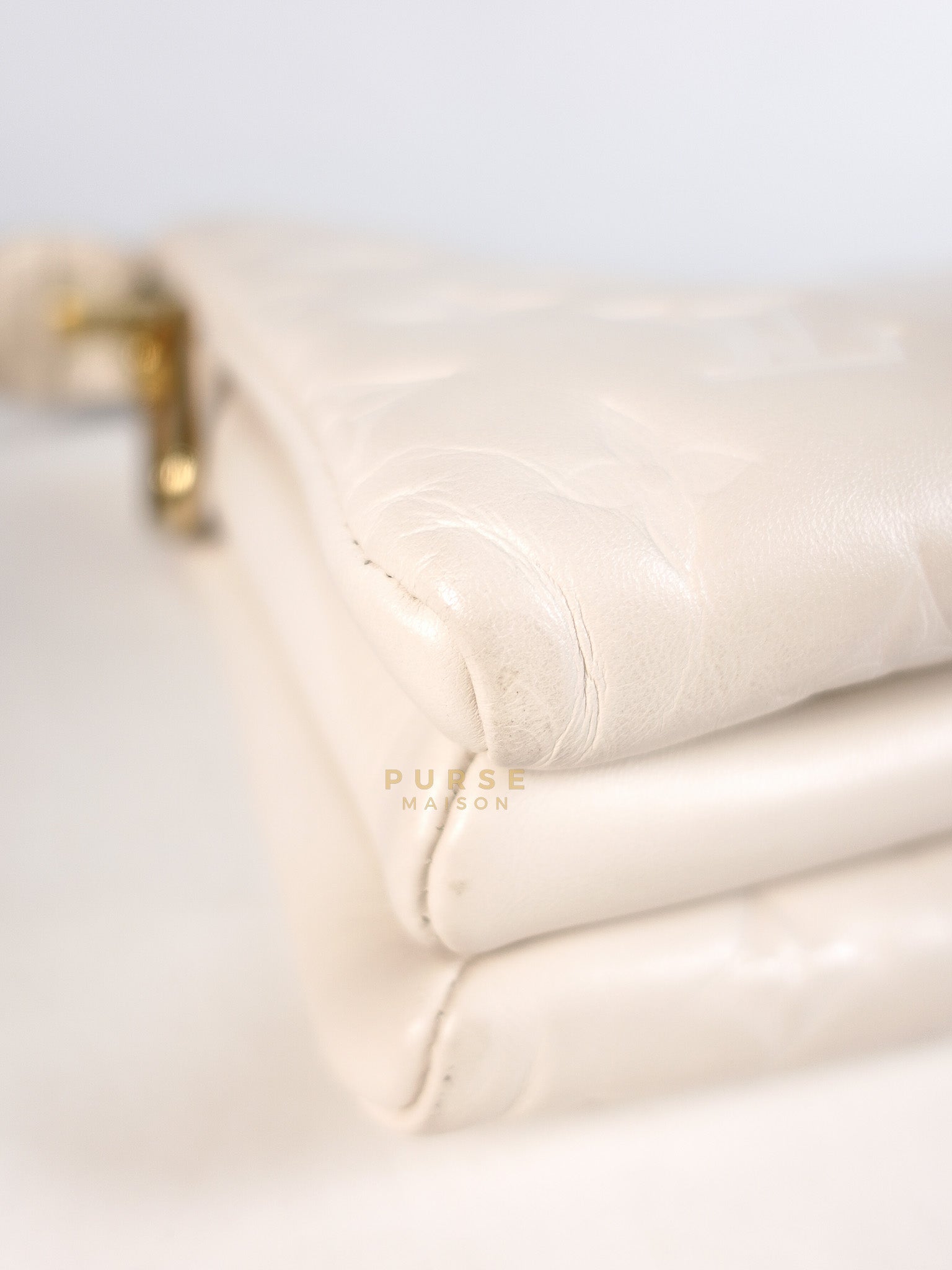 Coussin PM Bag in White Monogram Lambskin Leather (Date Code: PL1201) | Purse Maison Luxury Bags Shop