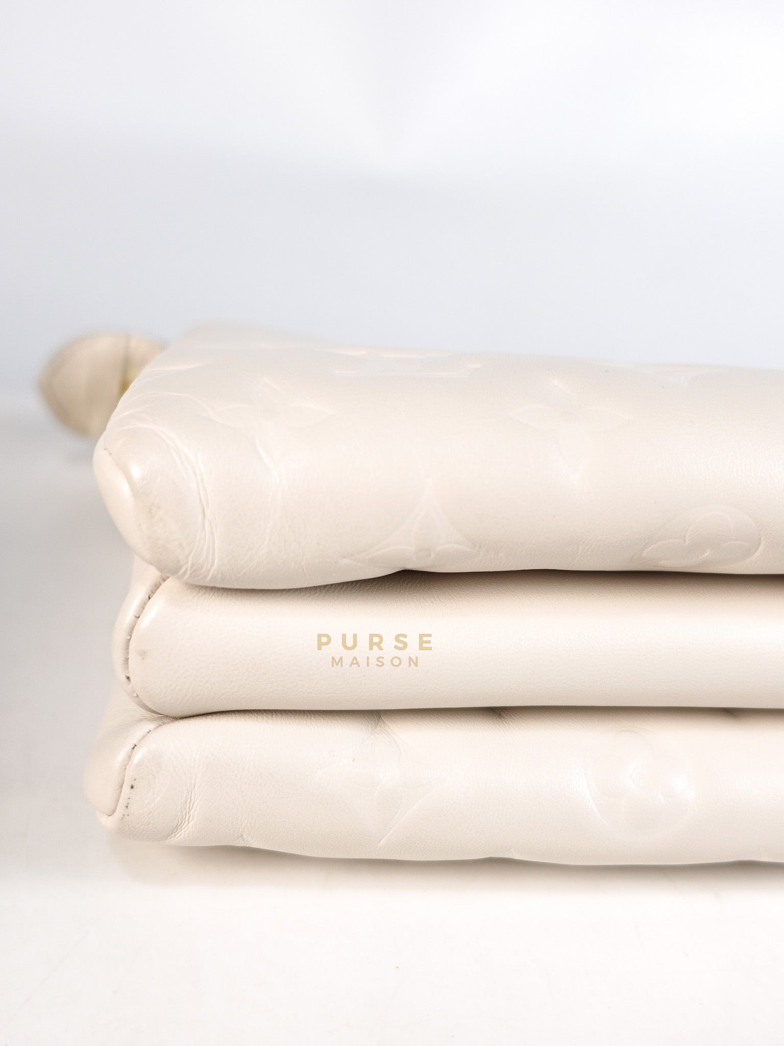Coussin PM Bag in White Monogram Lambskin Leather (Date Code: PL1201) | Purse Maison Luxury Bags Shop