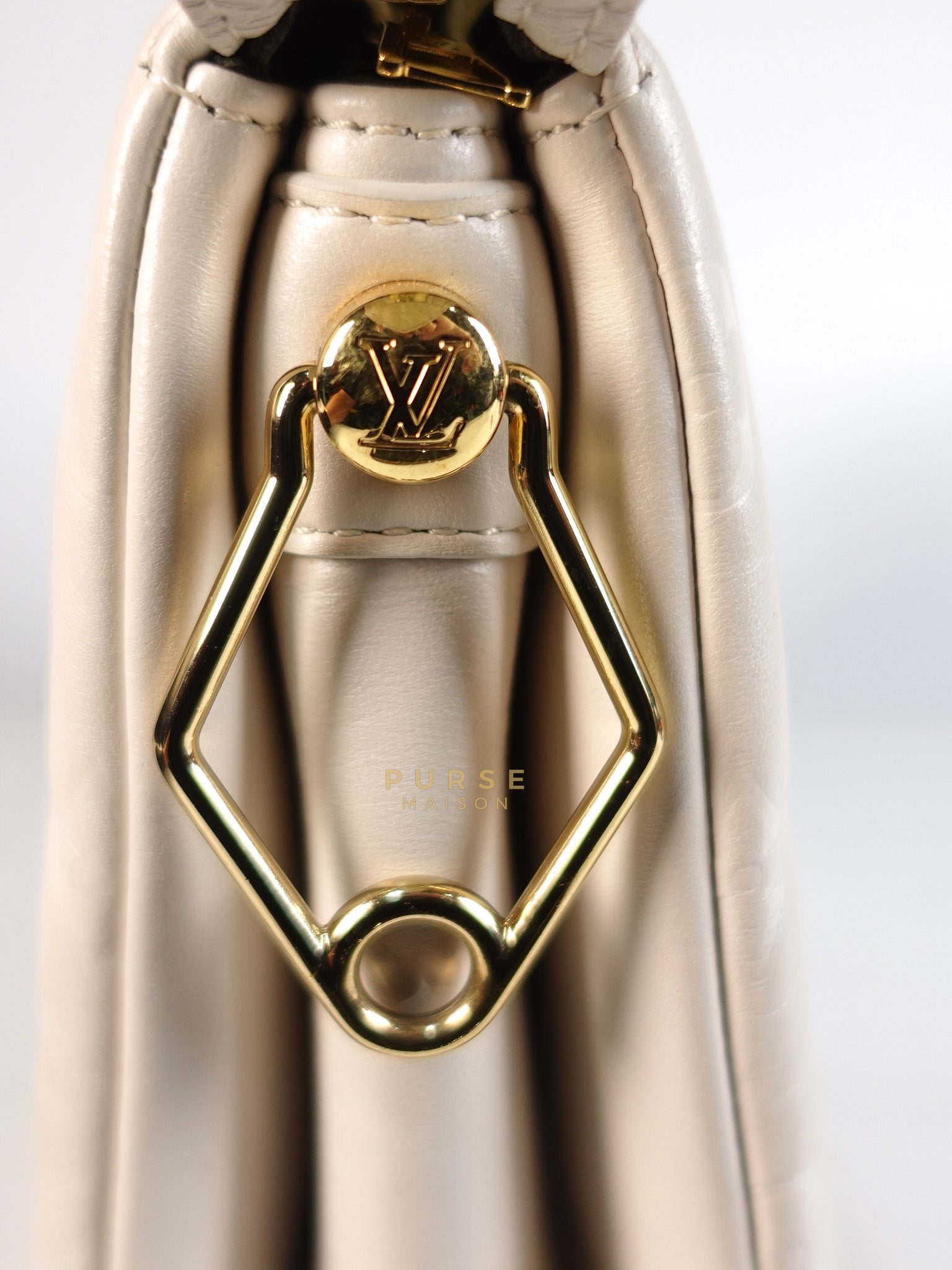 Coussin PM Bag in White Monogram Lambskin Leather (Date Code: PL1201) | Purse Maison Luxury Bags Shop