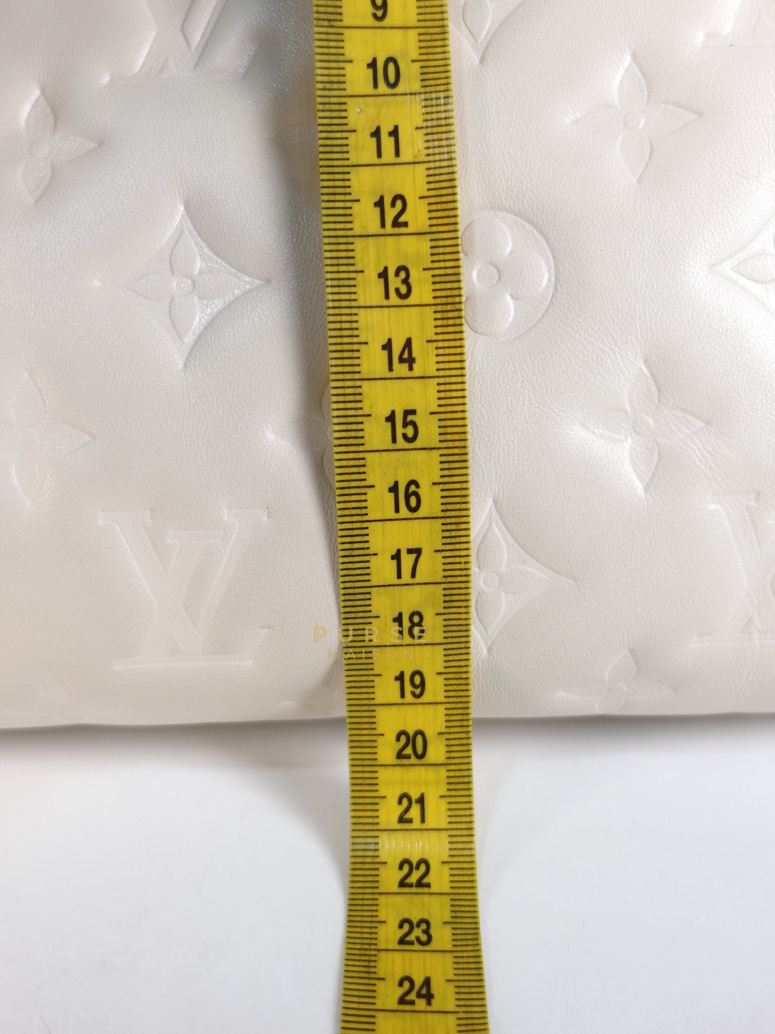 Coussin PM Bag in White Monogram Lambskin Leather (Date Code: PL1201) | Purse Maison Luxury Bags Shop