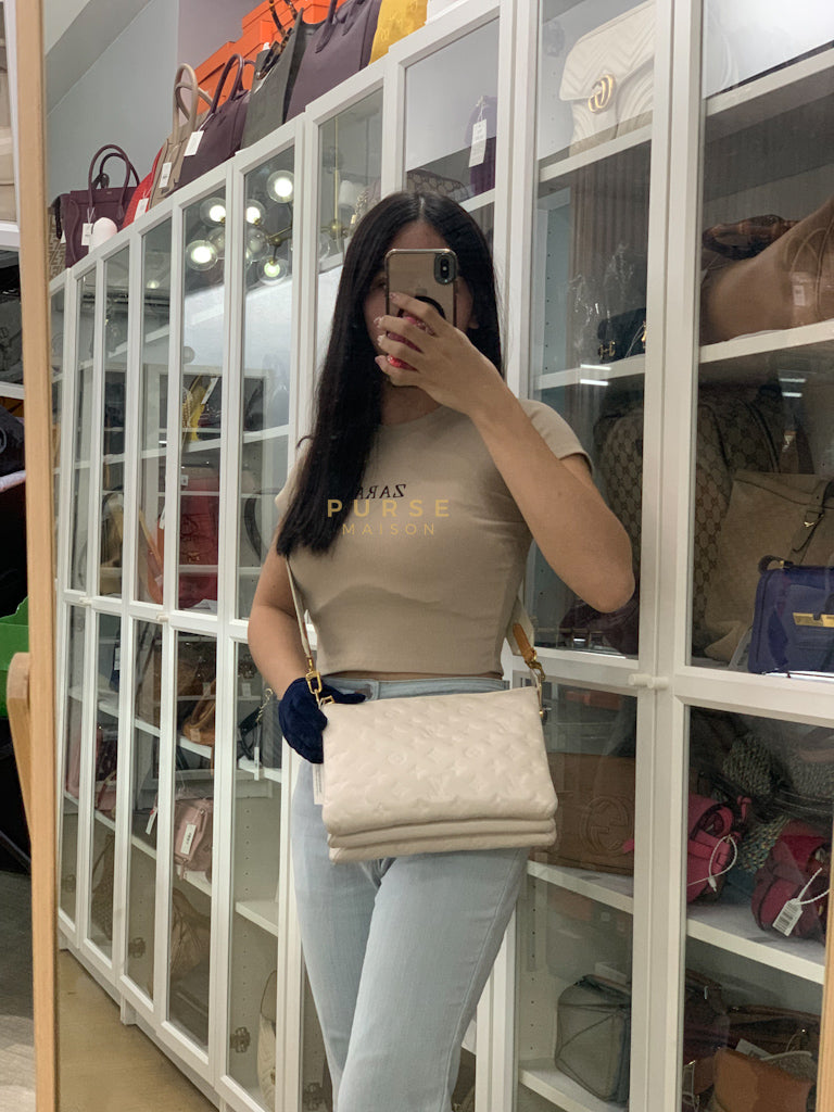 Coussin PM Bag in White Monogram Lambskin Leather (Date Code: PL1201) | Purse Maison Luxury Bags Shop