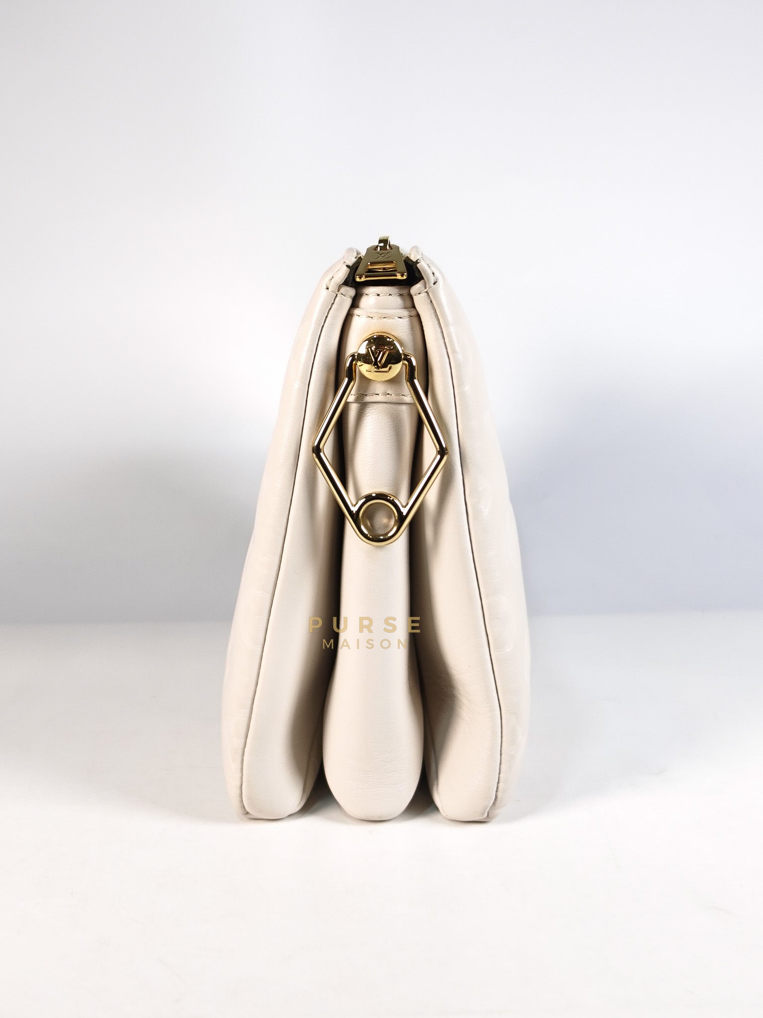 Coussin PM Bag in White Monogram Lambskin Leather (Date Code: PL1201) | Purse Maison Luxury Bags Shop