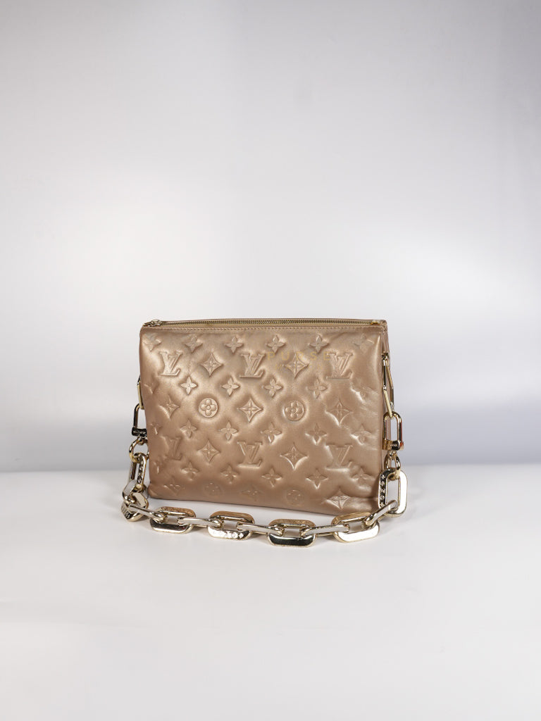 Coussin PM in Metallic Gold Monogram Lambskin Leather (Microchip) | Purse Maison Luxury Bags Shop
