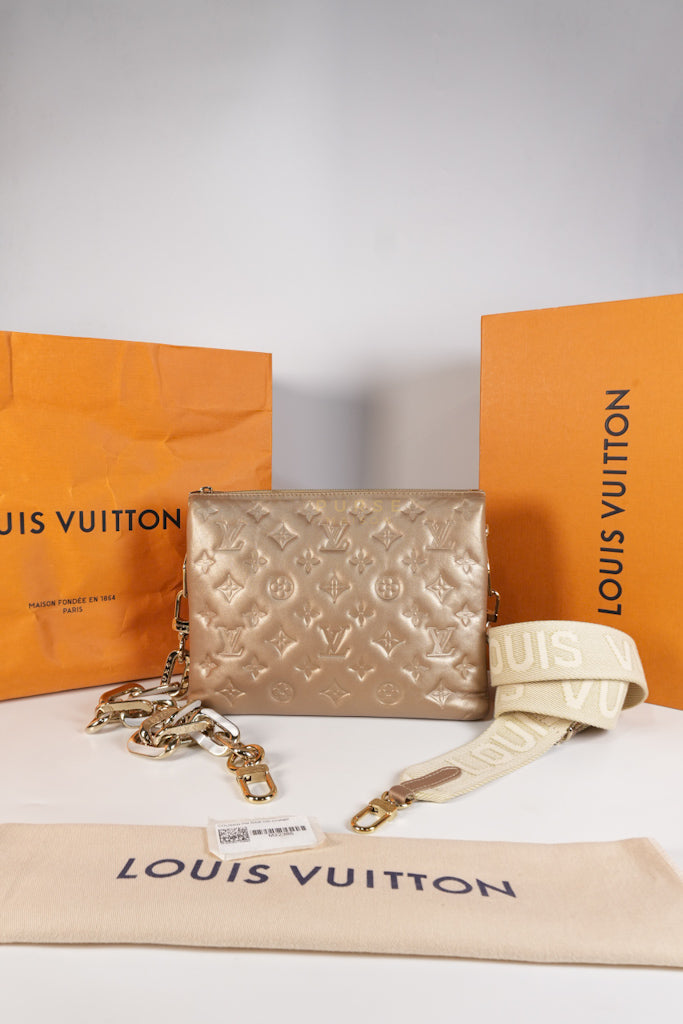 Coussin PM in Metallic Gold Monogram Lambskin Leather (Microchip) | Purse Maison Luxury Bags Shop