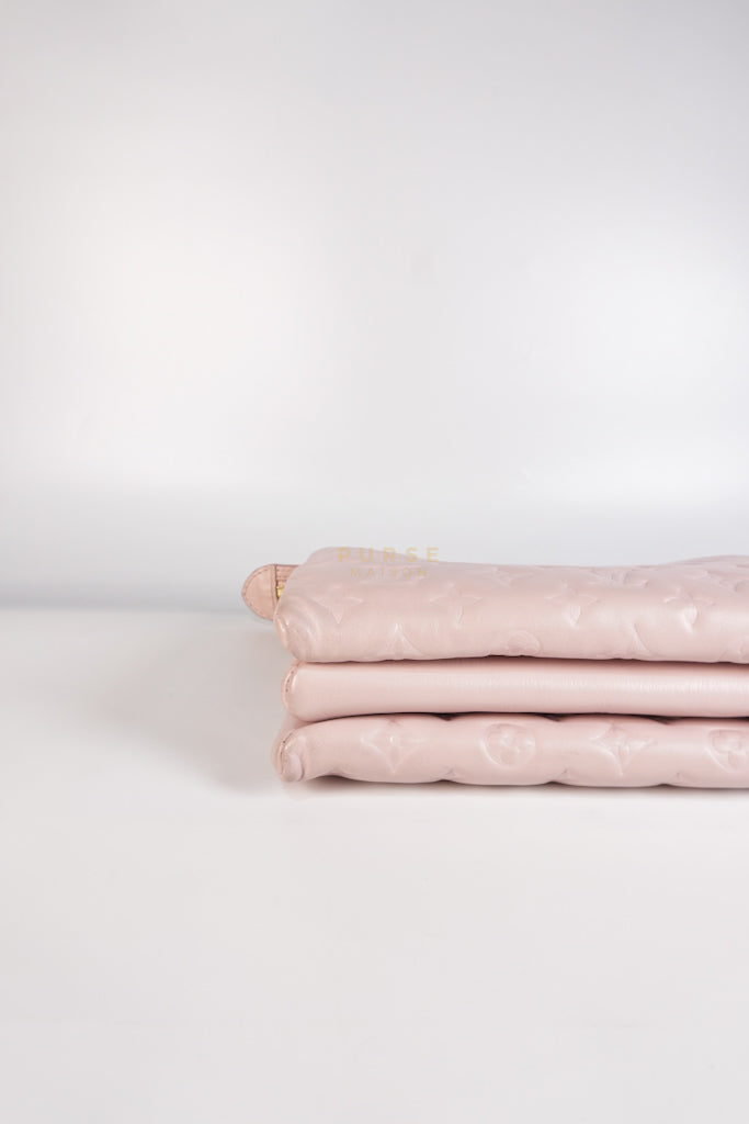 Coussin PM Rose Pink in Embossed Monogram Calfskin Leather (Microchip) | Purse Maison Luxury Bags Shop