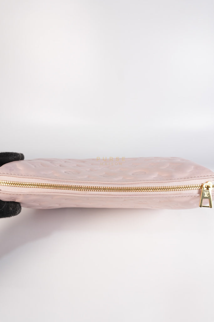 Coussin PM Rose Pink in Embossed Monogram Calfskin Leather (Microchip) | Purse Maison Luxury Bags Shop