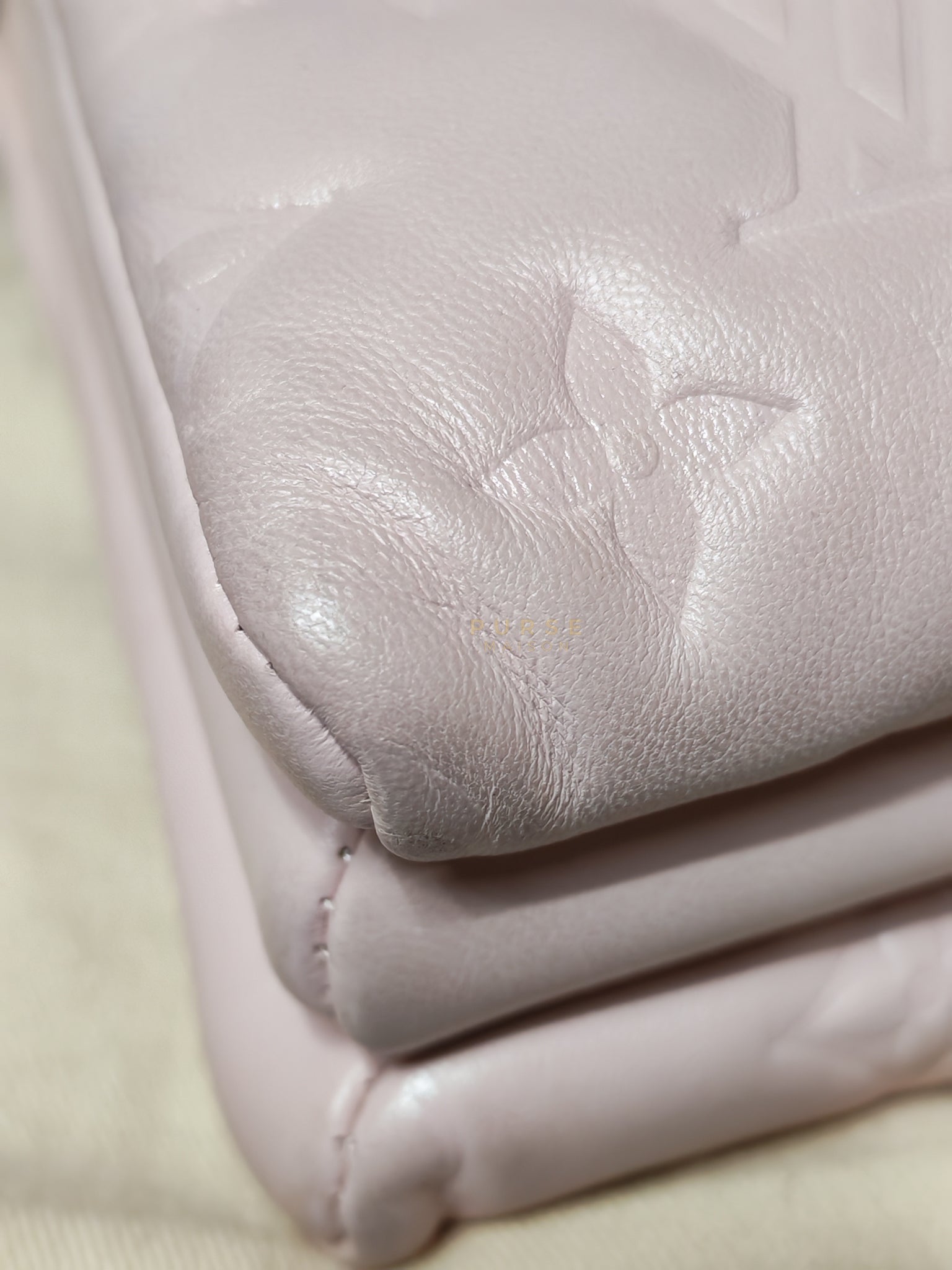Coussin PM Rose Pink in Embossed Monogram Calfskin Leather (Microchip) | Purse Maison Luxury Bags Shop