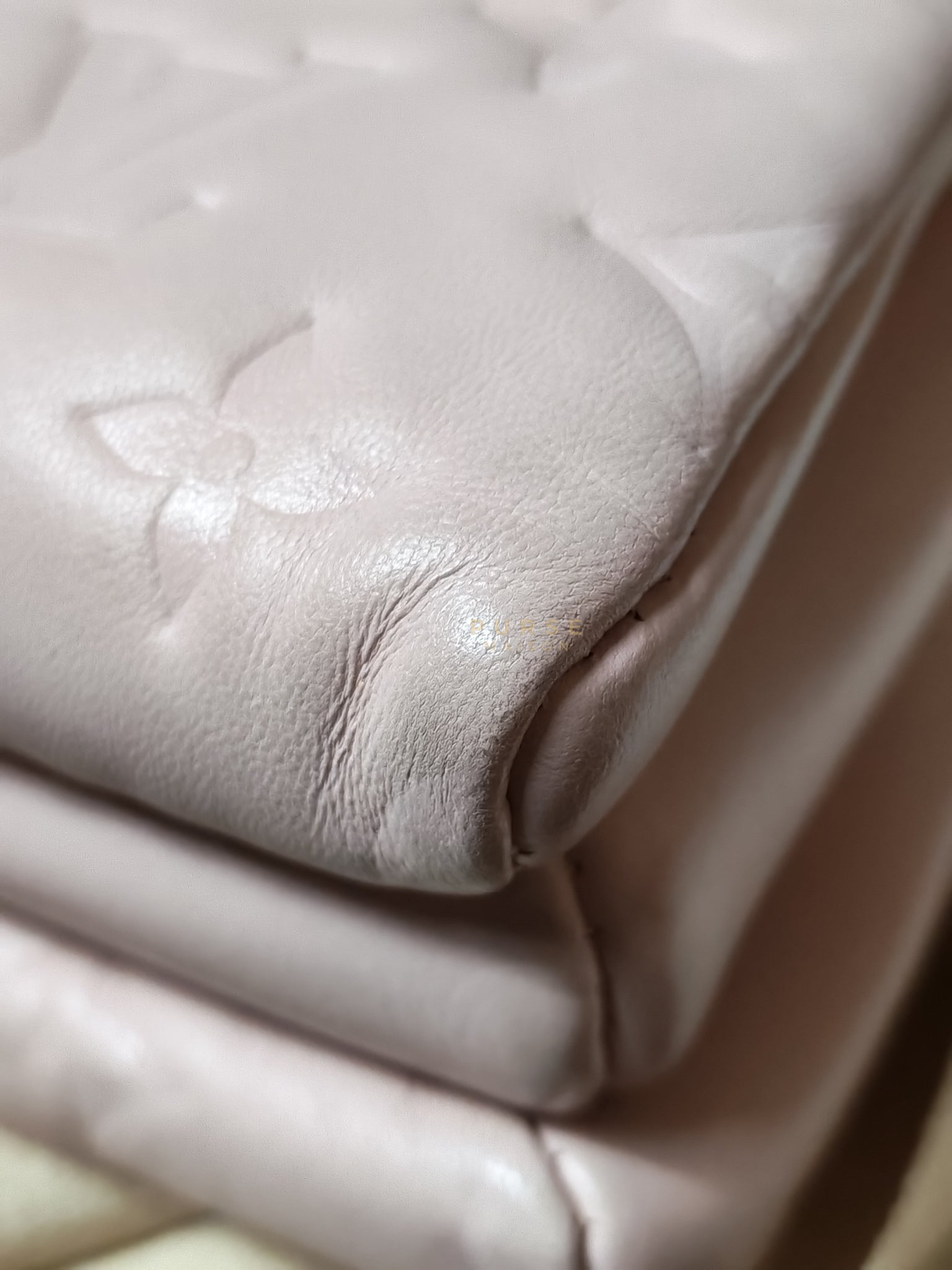 Coussin PM Rose Pink in Embossed Monogram Calfskin Leather (Microchip) | Purse Maison Luxury Bags Shop