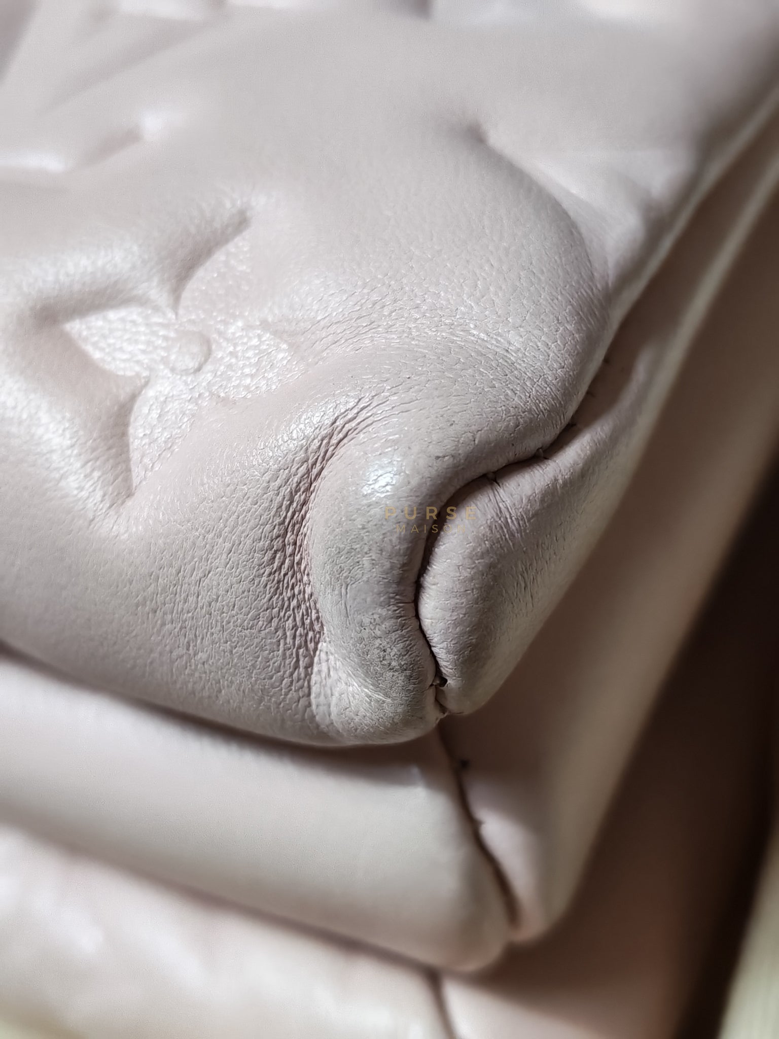 Coussin PM Rose Pink in Embossed Monogram Calfskin Leather (Microchip) | Purse Maison Luxury Bags Shop