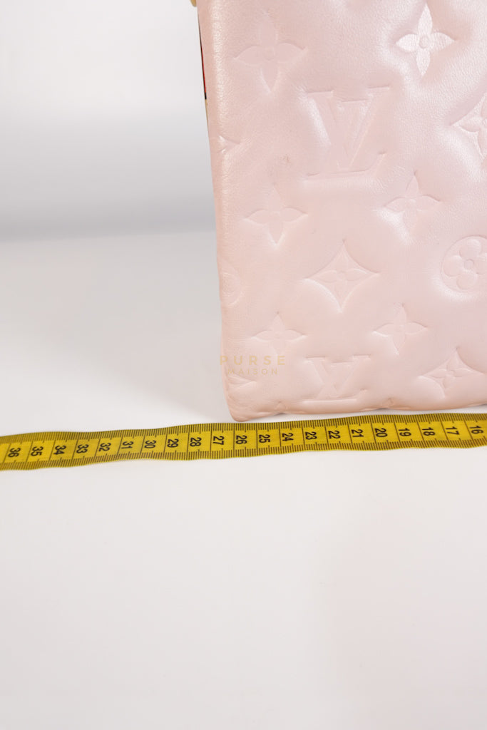 Coussin PM Rose Pink in Embossed Monogram Calfskin Leather (Microchip) | Purse Maison Luxury Bags Shop