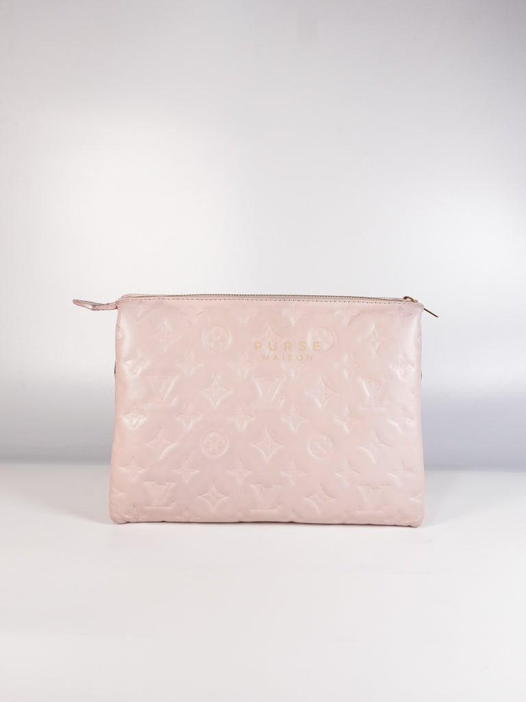 Coussin PM Rose Pink in Embossed Monogram Calfskin Leather (Microchip) | Purse Maison Luxury Bags Shop