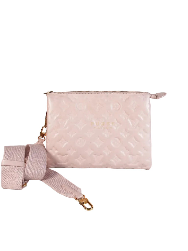 Coussin PM Rose Pink in Embossed Monogram Calfskin Leather (Microchip) | Purse Maison Luxury Bags Shop