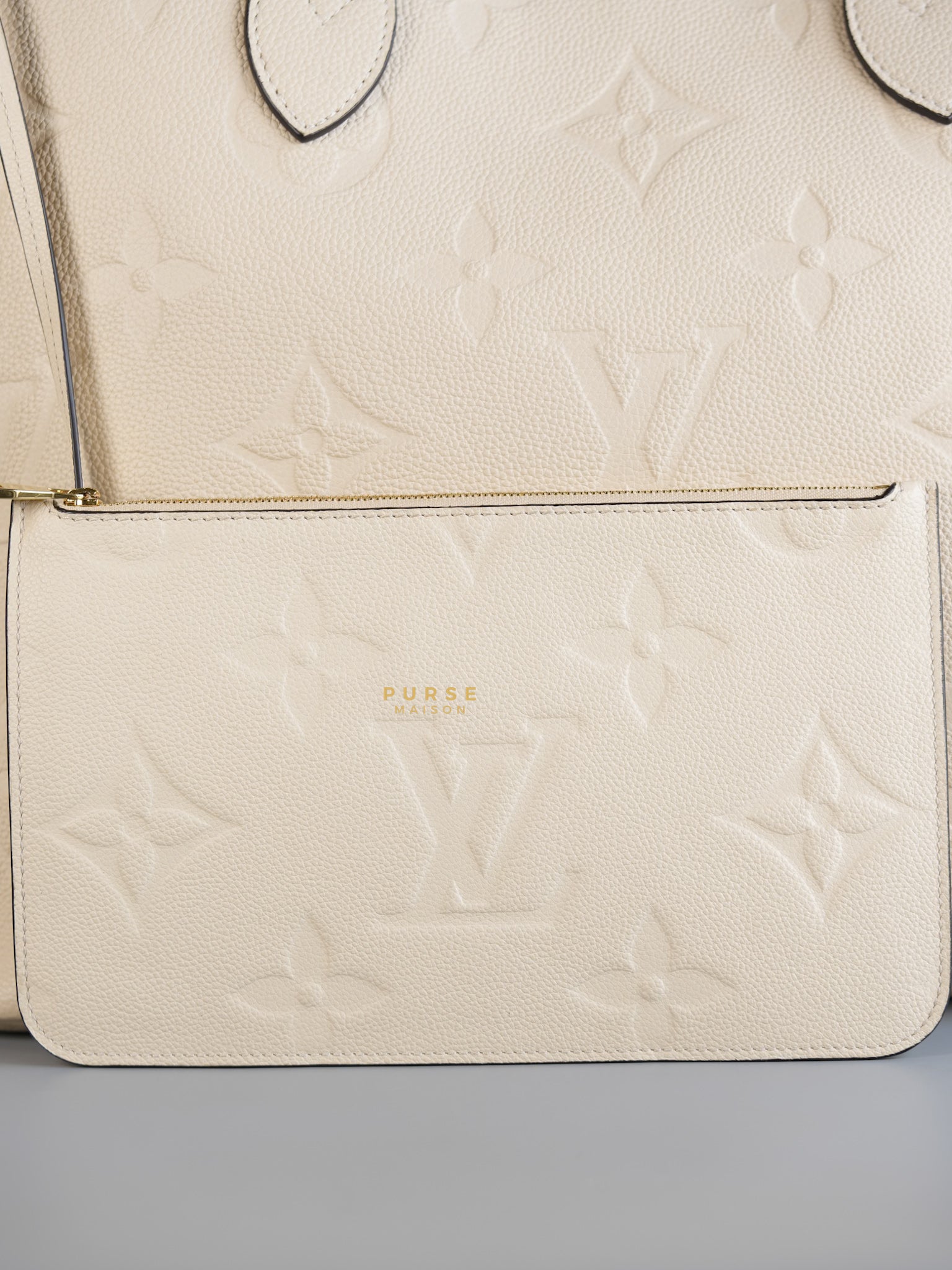 Creme Empreinte Leather Neverfull MM Bag | Purse Maison Luxury Bags Shop