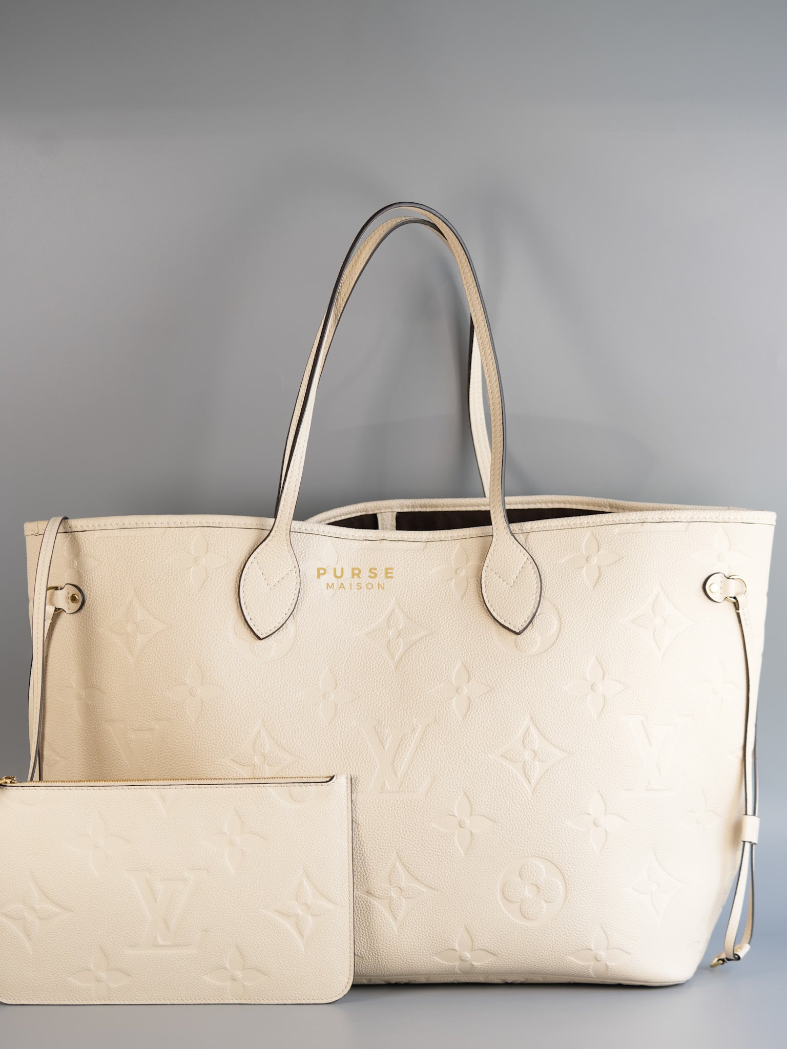 Creme Empreinte Leather Neverfull MM Bag | Purse Maison Luxury Bags Shop