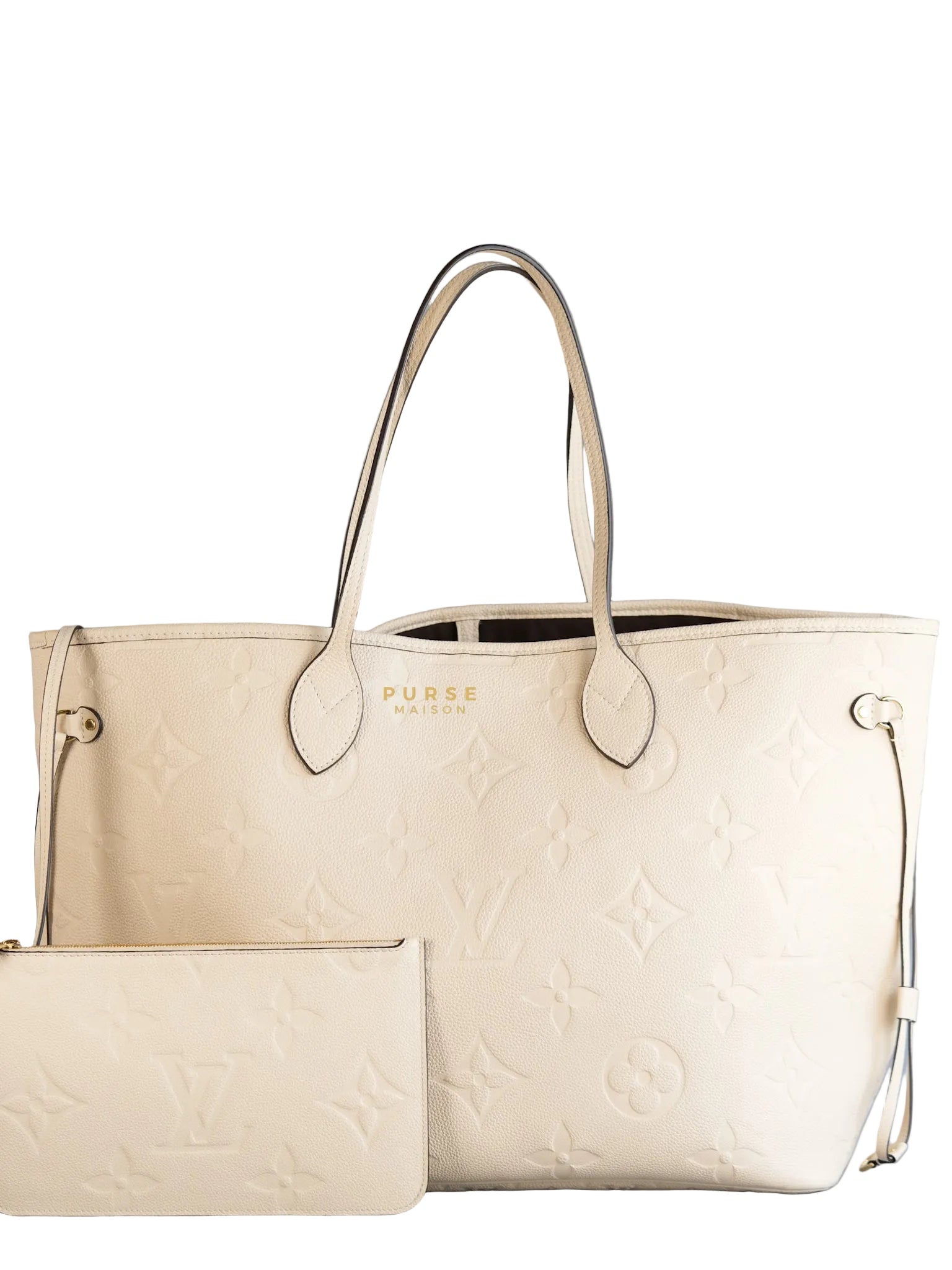 Creme Empreinte Leather Neverfull MM Bag | Purse Maison Luxury Bags Shop