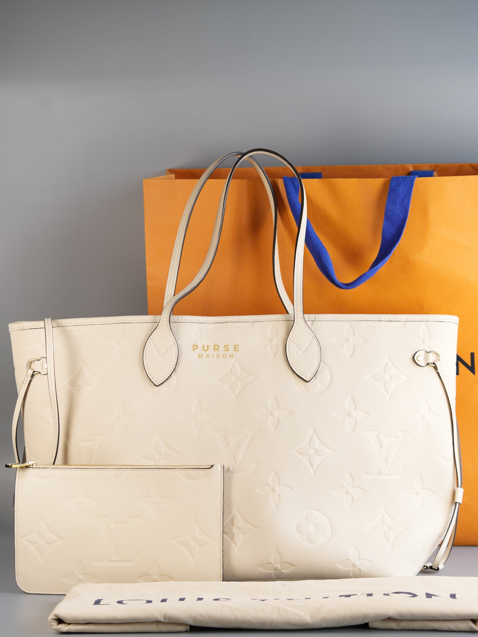 Creme Empreinte Leather Neverfull MM Bag | Purse Maison Luxury Bags Shop