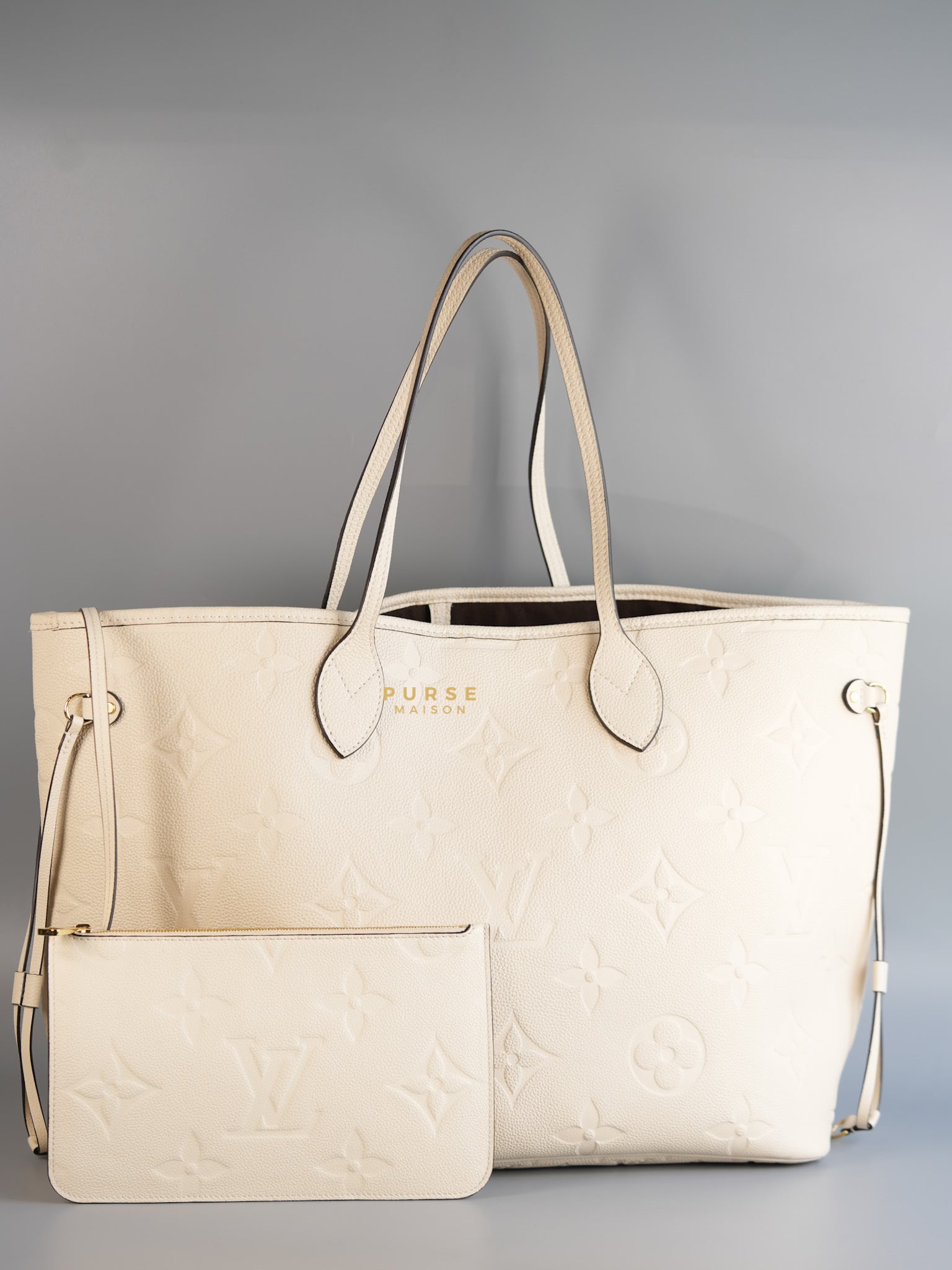 Creme Empreinte Leather Neverfull MM Bag | Purse Maison Luxury Bags Shop