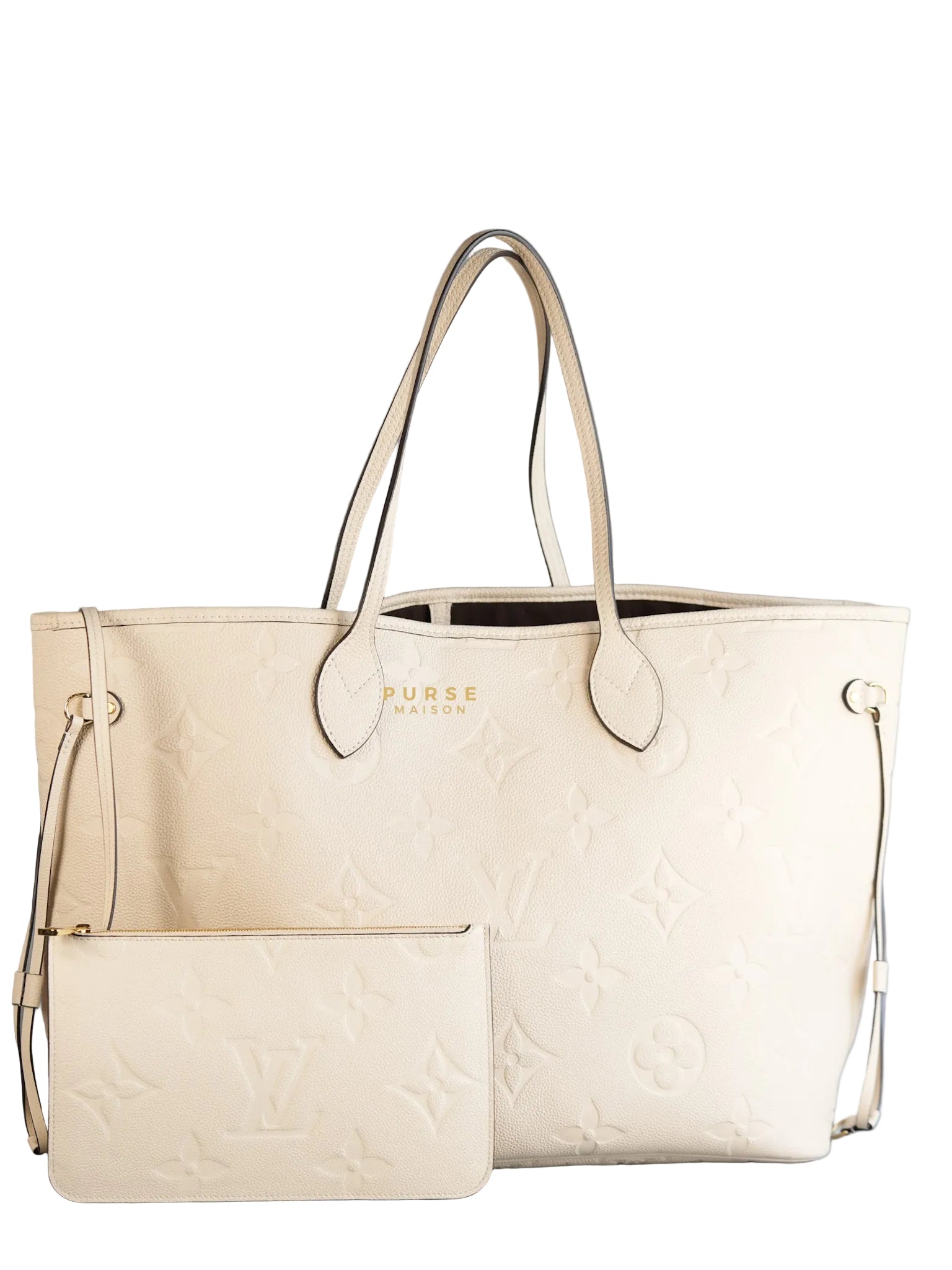 Creme Empreinte Leather Neverfull MM Bag | Purse Maison Luxury Bags Shop