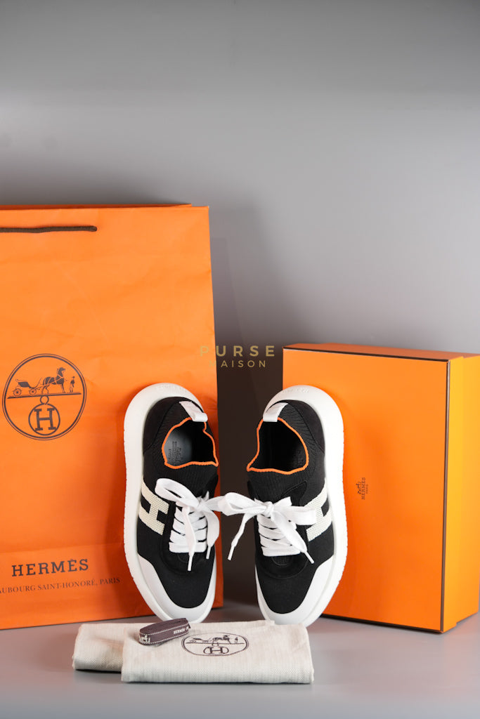 Crew Sneakers in Black & White Size 37.5 Eu (23cm) | Purse Maison Luxury Bags Shop