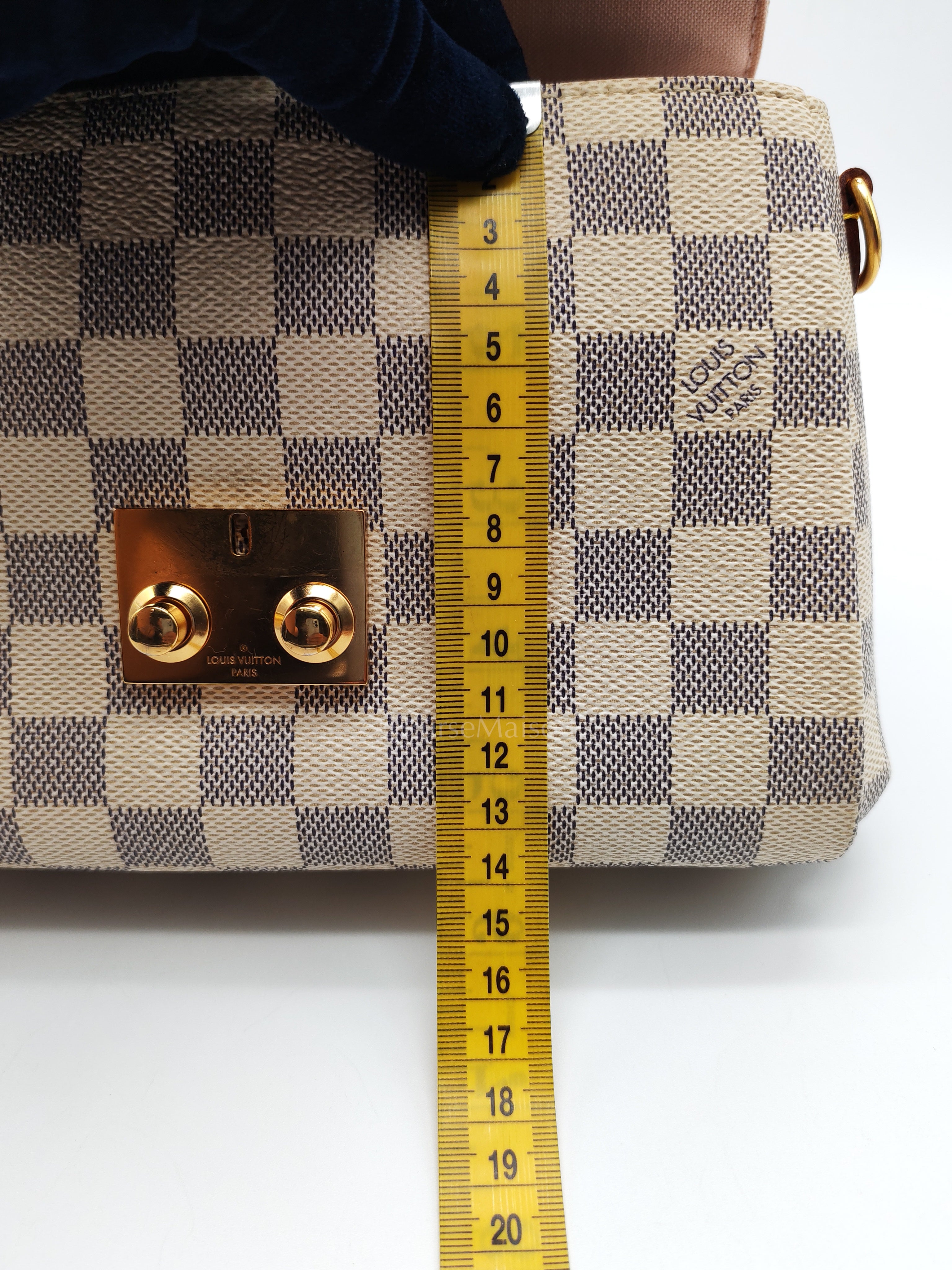 Croisette in Damier Azur Canvas & Gold Hardware (Datecode: ML2189) | Purse Maison Luxury Bags Shop
