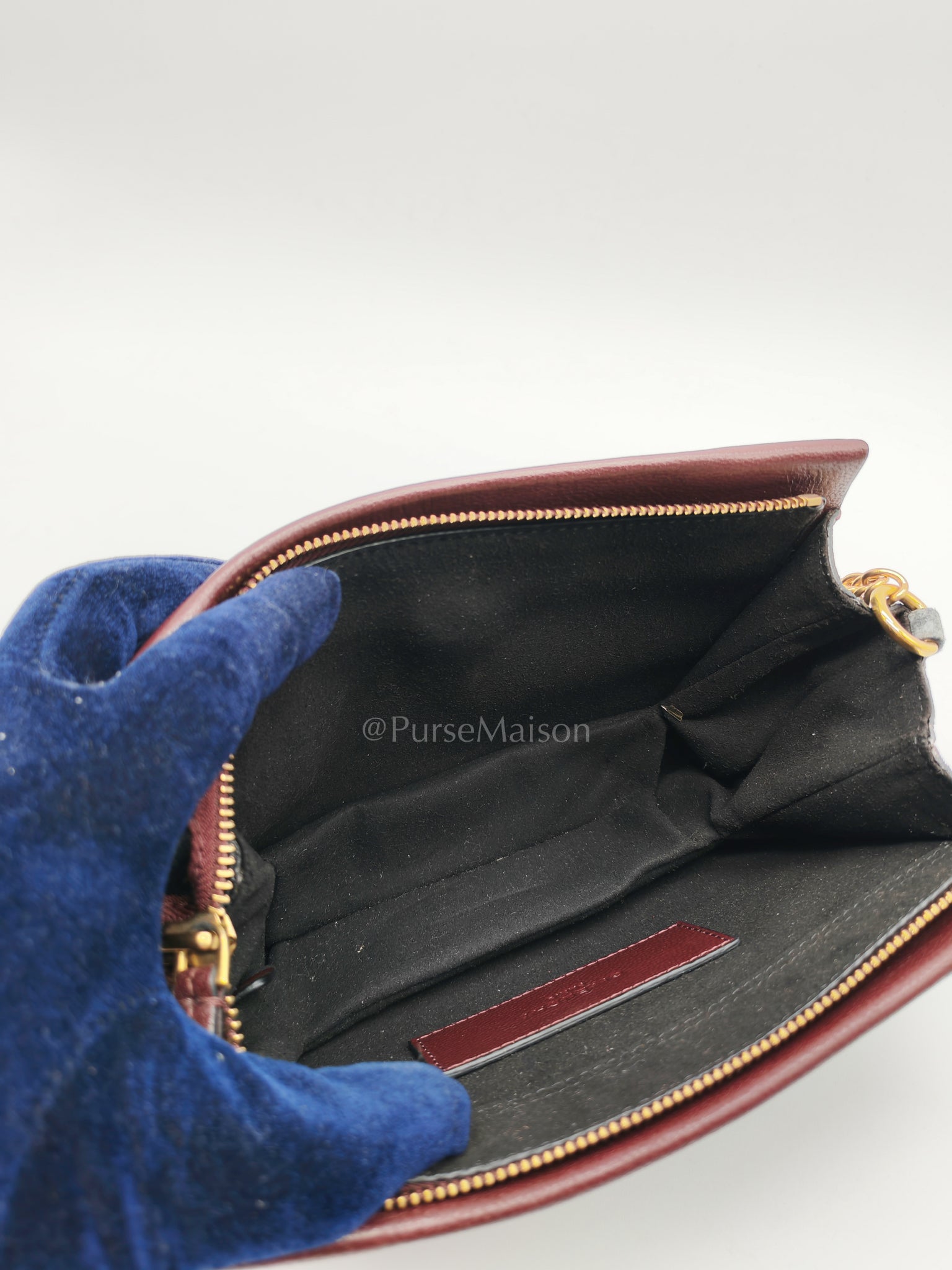 Cross 3 Burgundy in Calfskin Leather Crossbody Bag | Purse Maison Luxury Bags Shop