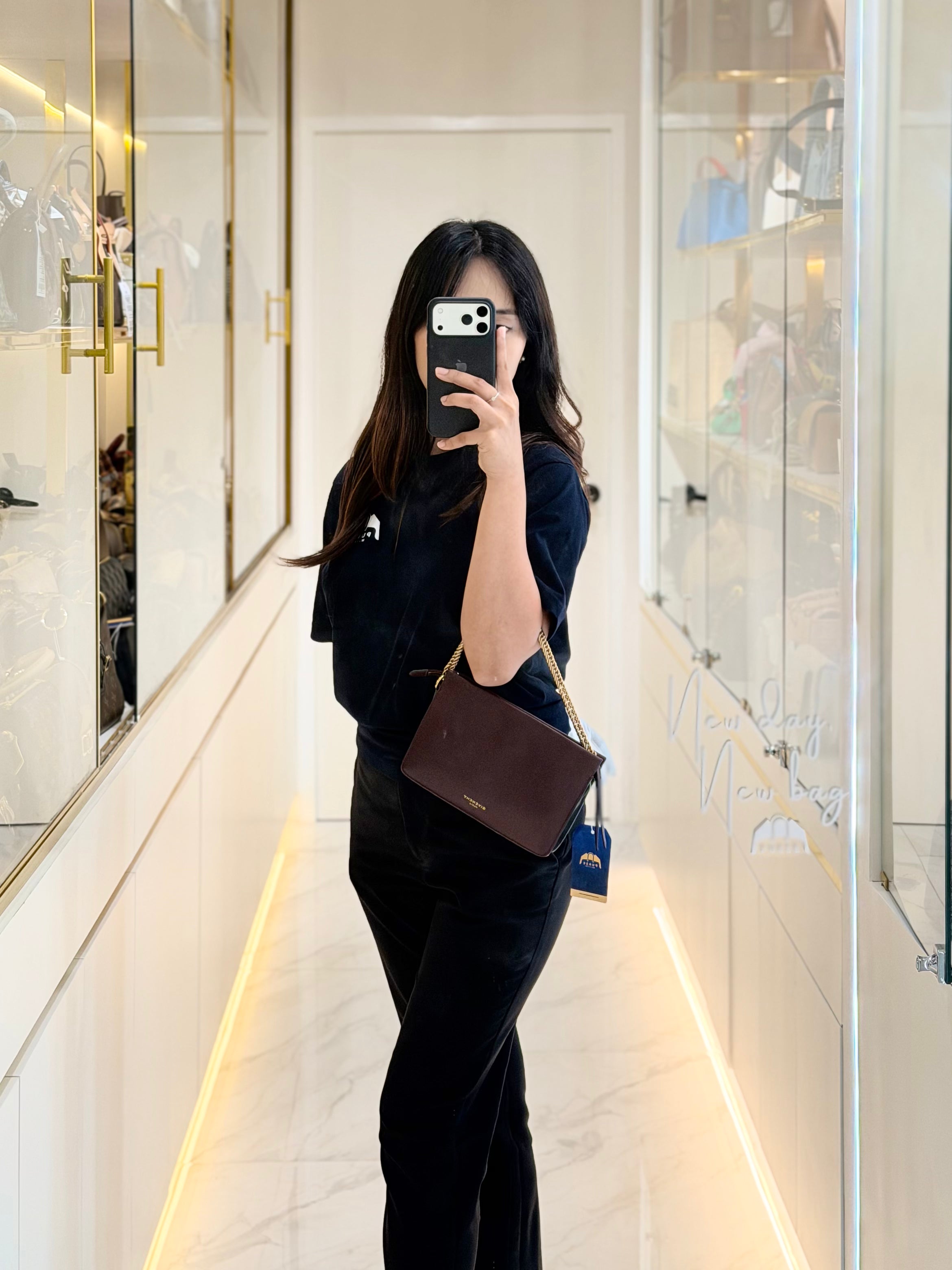 Cross 3 Burgundy in Calfskin Leather Crossbody Bag | Purse Maison Luxury Bags Shop
