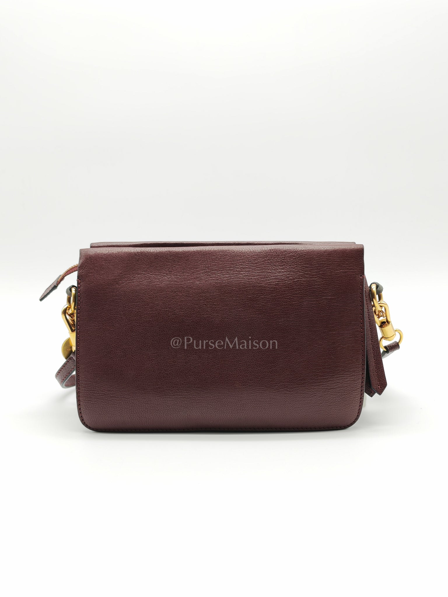 Cross 3 Burgundy in Calfskin Leather Crossbody Bag | Purse Maison Luxury Bags Shop