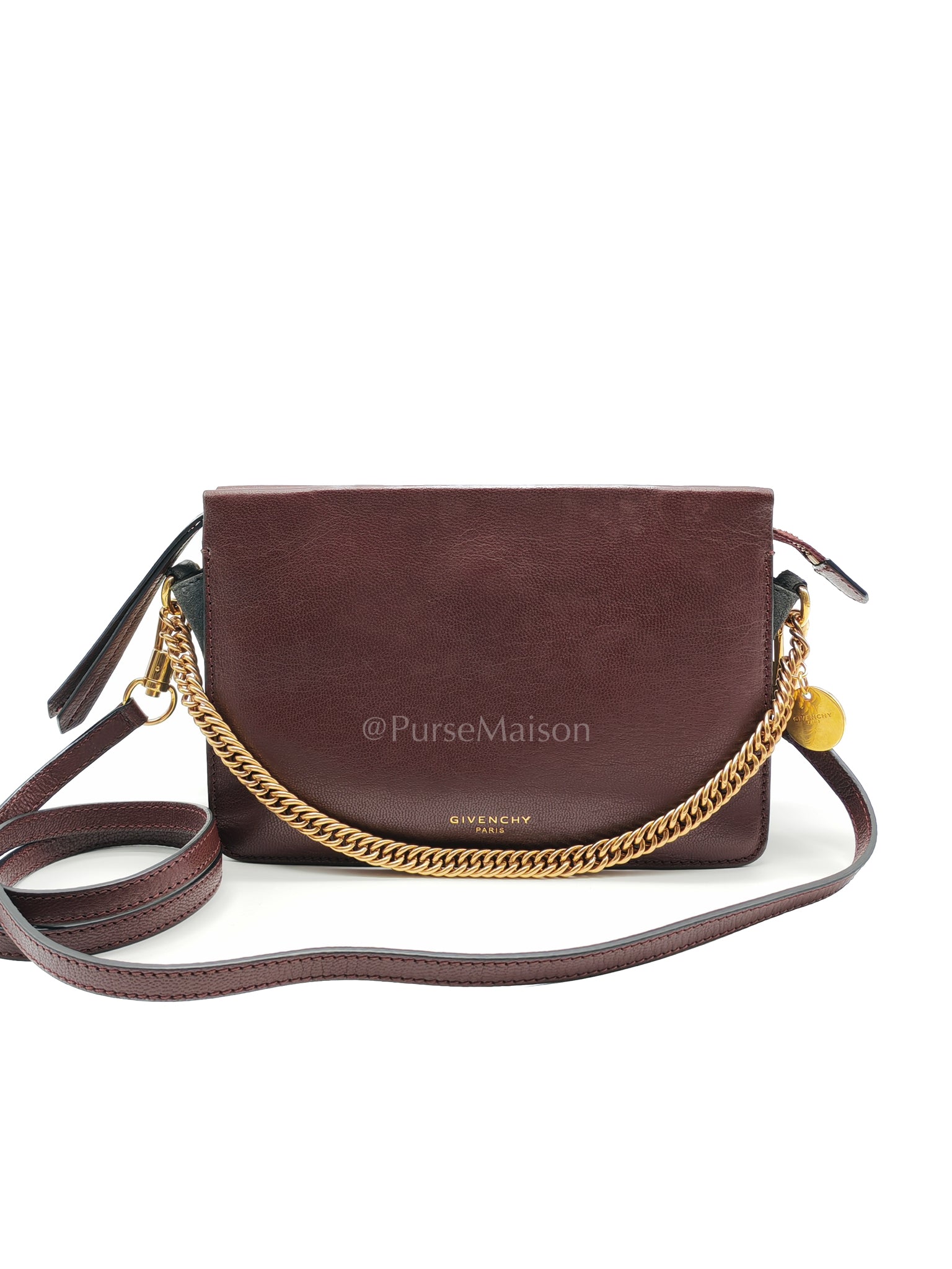 Cross 3 Burgundy in Calfskin Leather Crossbody Bag | Purse Maison Luxury Bags Shop