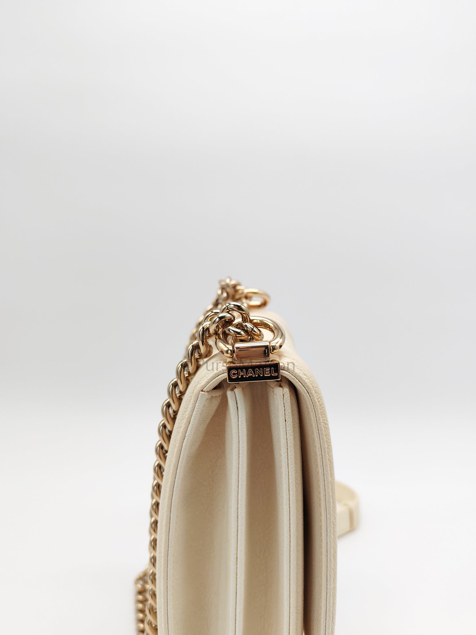 Cruise Boy North South in Off White Caviar Leather and Light Gold Hardware Series 28 | Purse Maison Luxury Bags Shop