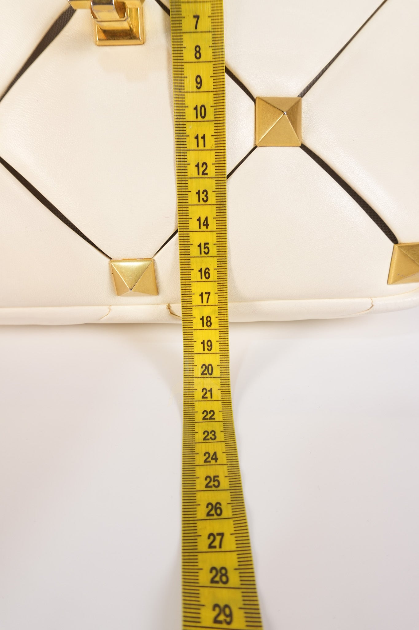 Roman Stud Top Handle Off White Nappa Leather Crossbody Bag