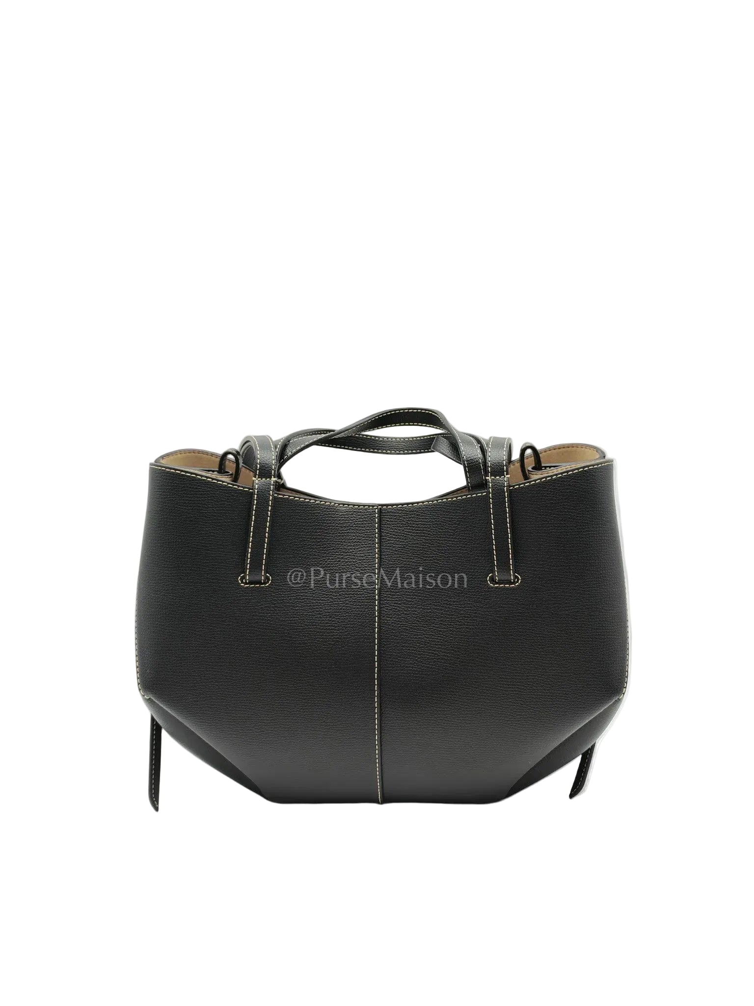 Cyme Mini in Black Grained Leather Tote Bag | Purse Maison Luxury Bags Shop