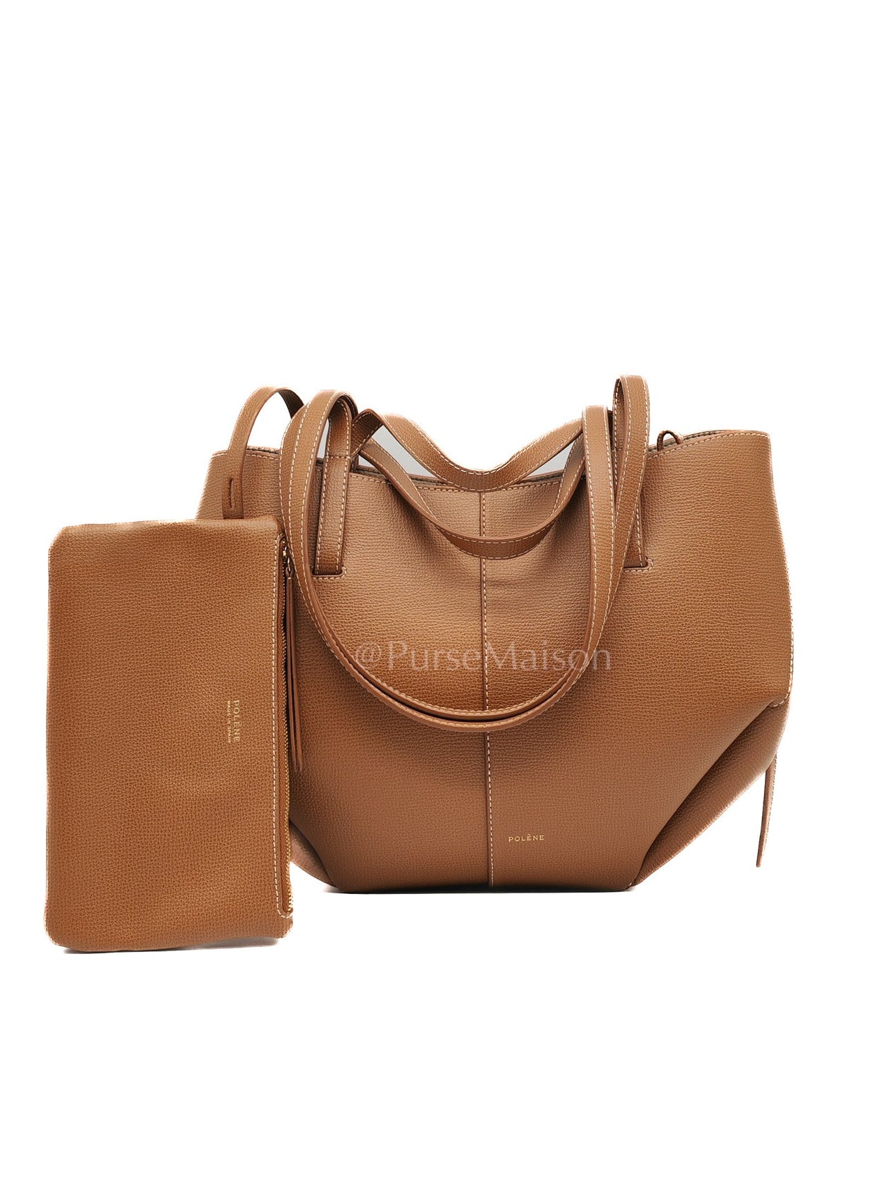 Cyme Mini in Camel Graine Leather Tote Bag | Purse Maison Luxury Bags Shop