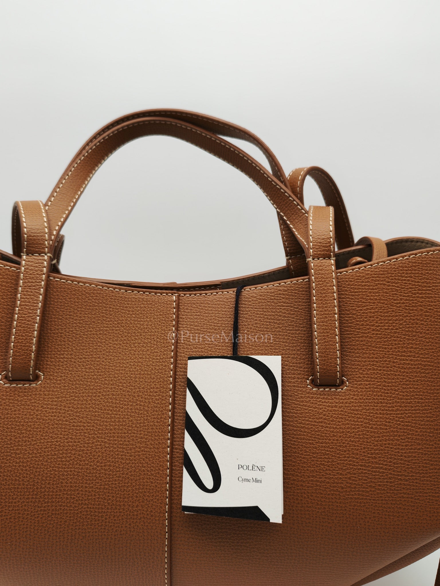 Cyme Mini in Camel Grained Leather | Purse Maison Luxury Bags Shop
