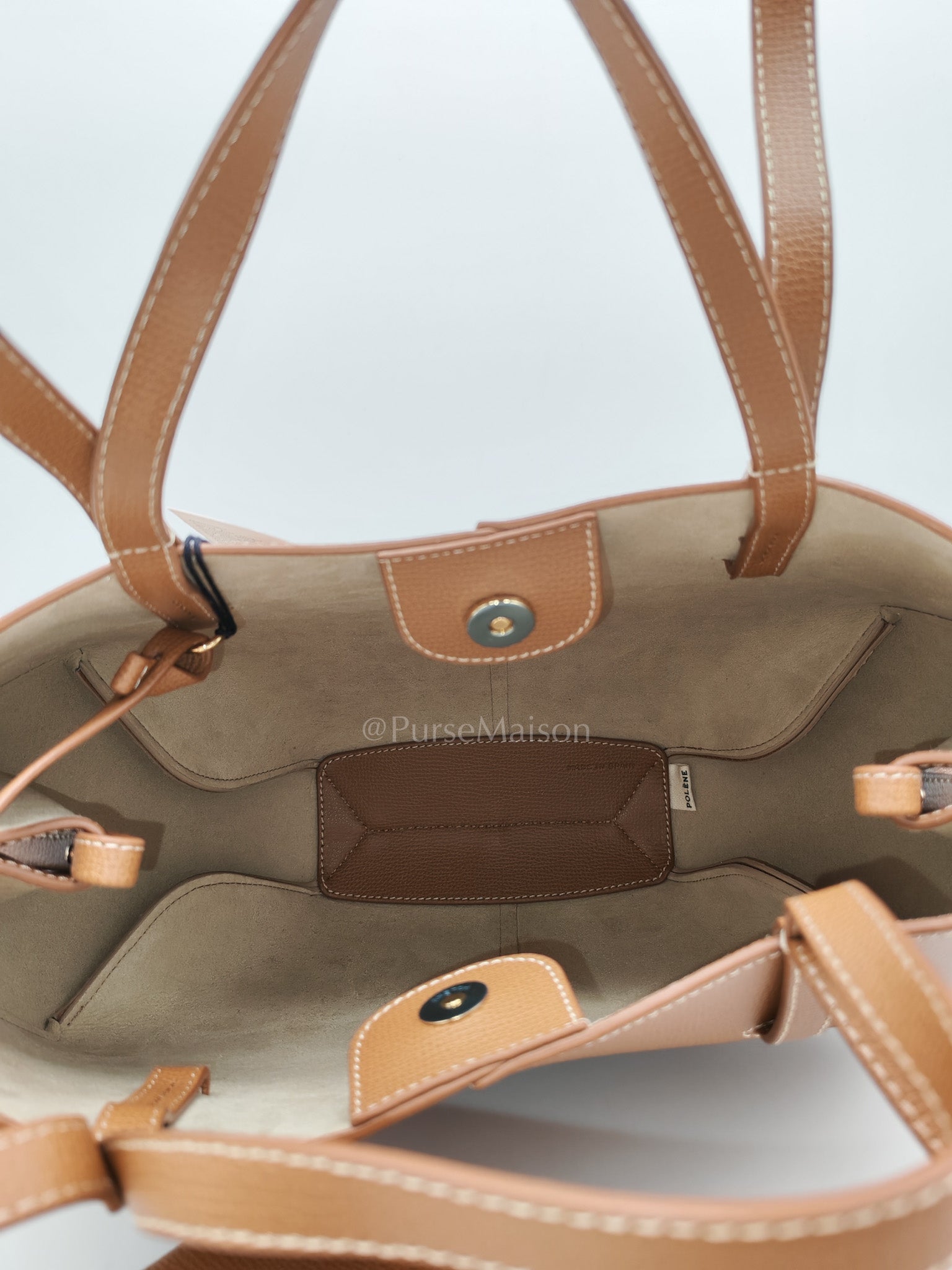 Cyme Mini in Camel Grained Leather | Purse Maison Luxury Bags Shop