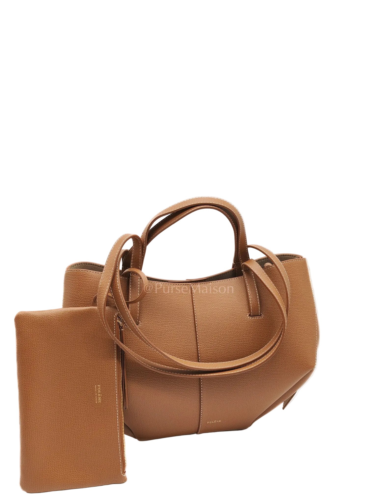 Cyme Mini in Camel Grained Leather | Purse Maison Luxury Bags Shop