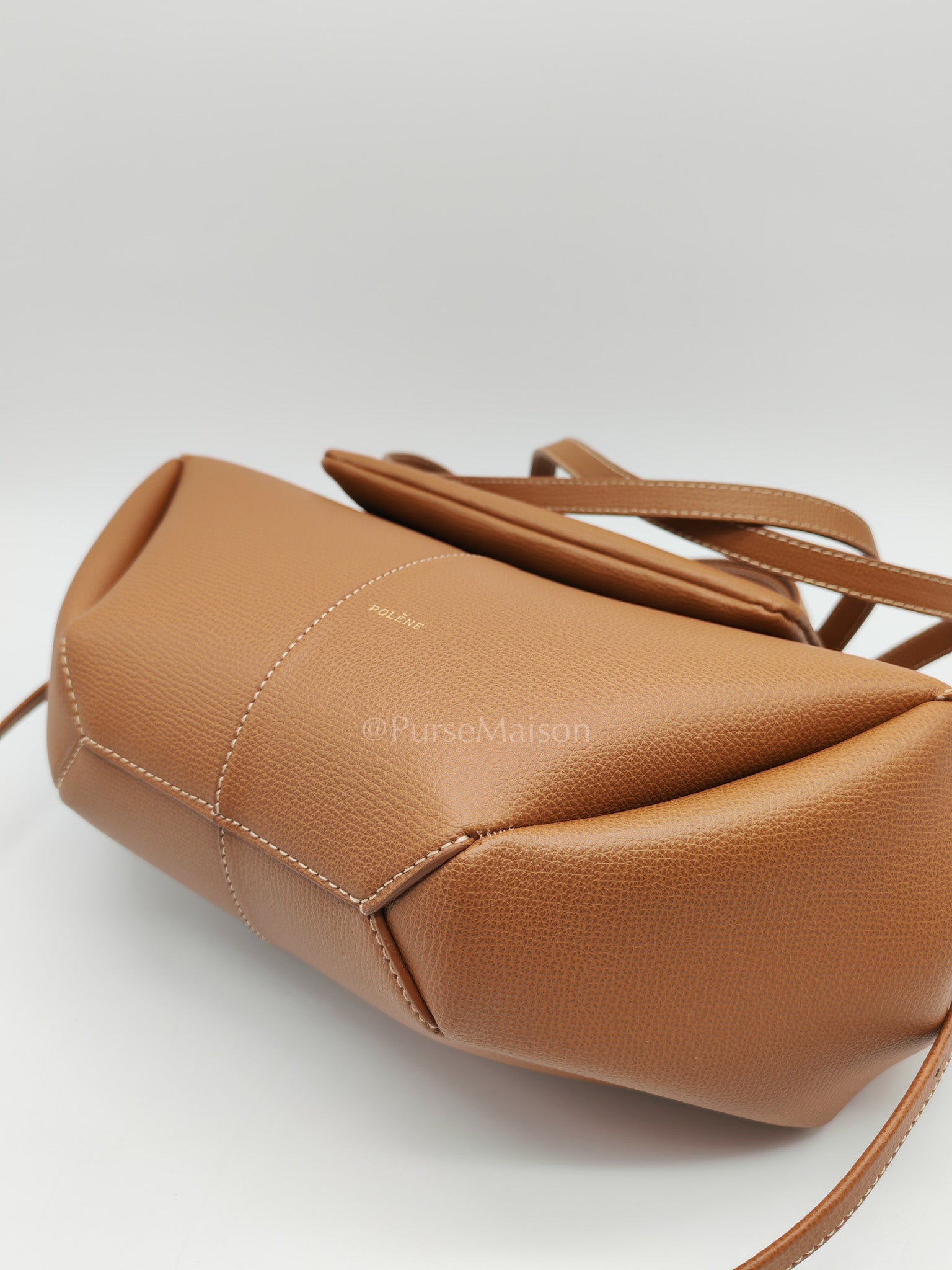 Cyme Mini in Camel Grained Leather | Purse Maison Luxury Bags Shop