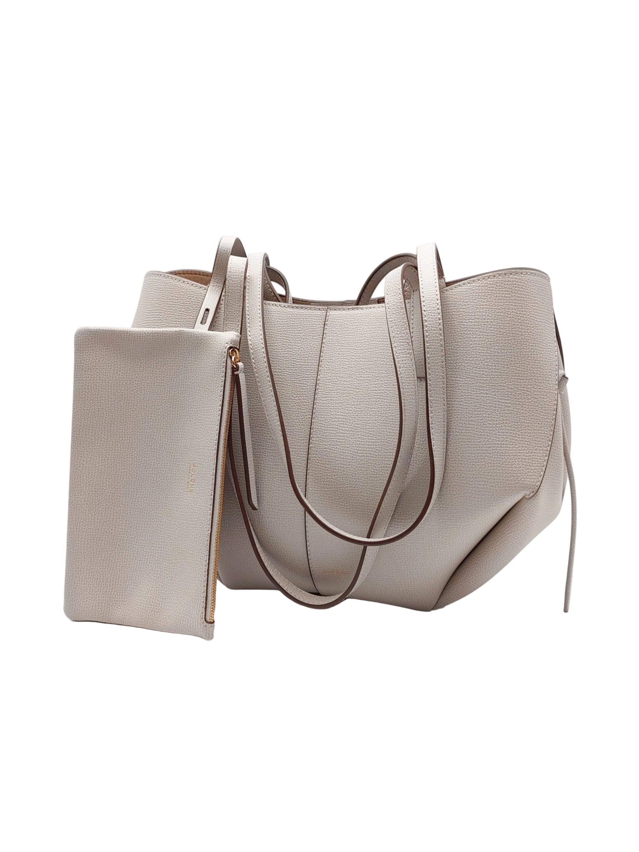 Cyme Mini in Mist Graine Leather Tote Bag | Purse Maison Luxury Bags Shop