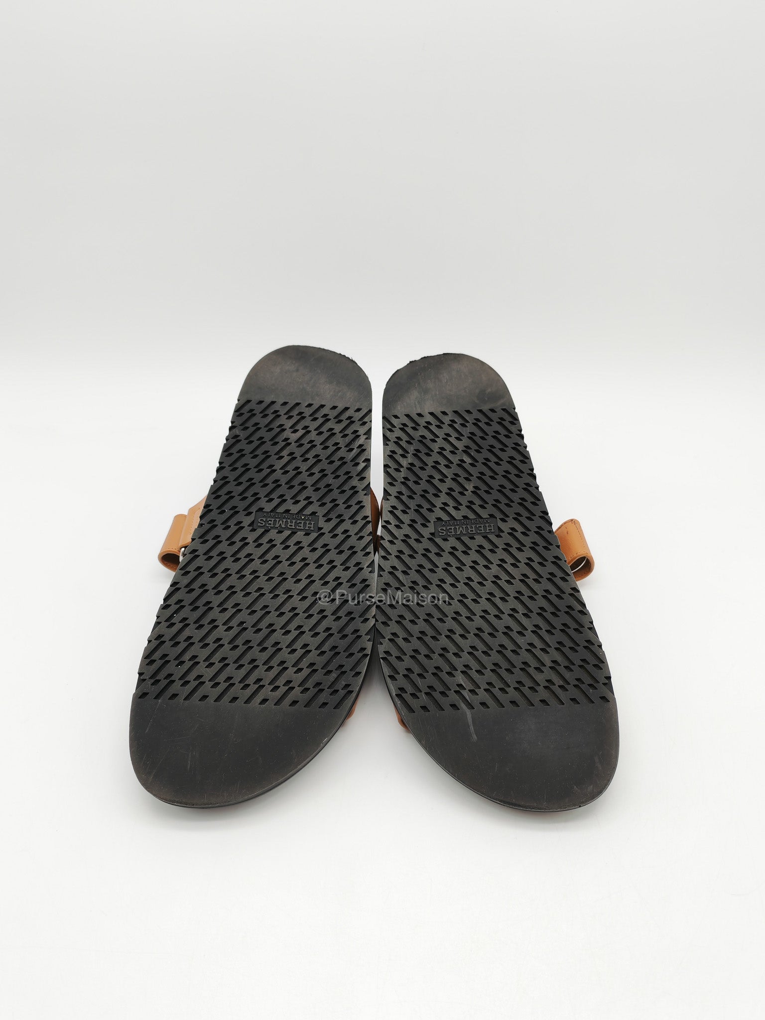 Hermes Chypre Sandal in Naturel Calfskin Leather Size 44 EU (29 cm)
